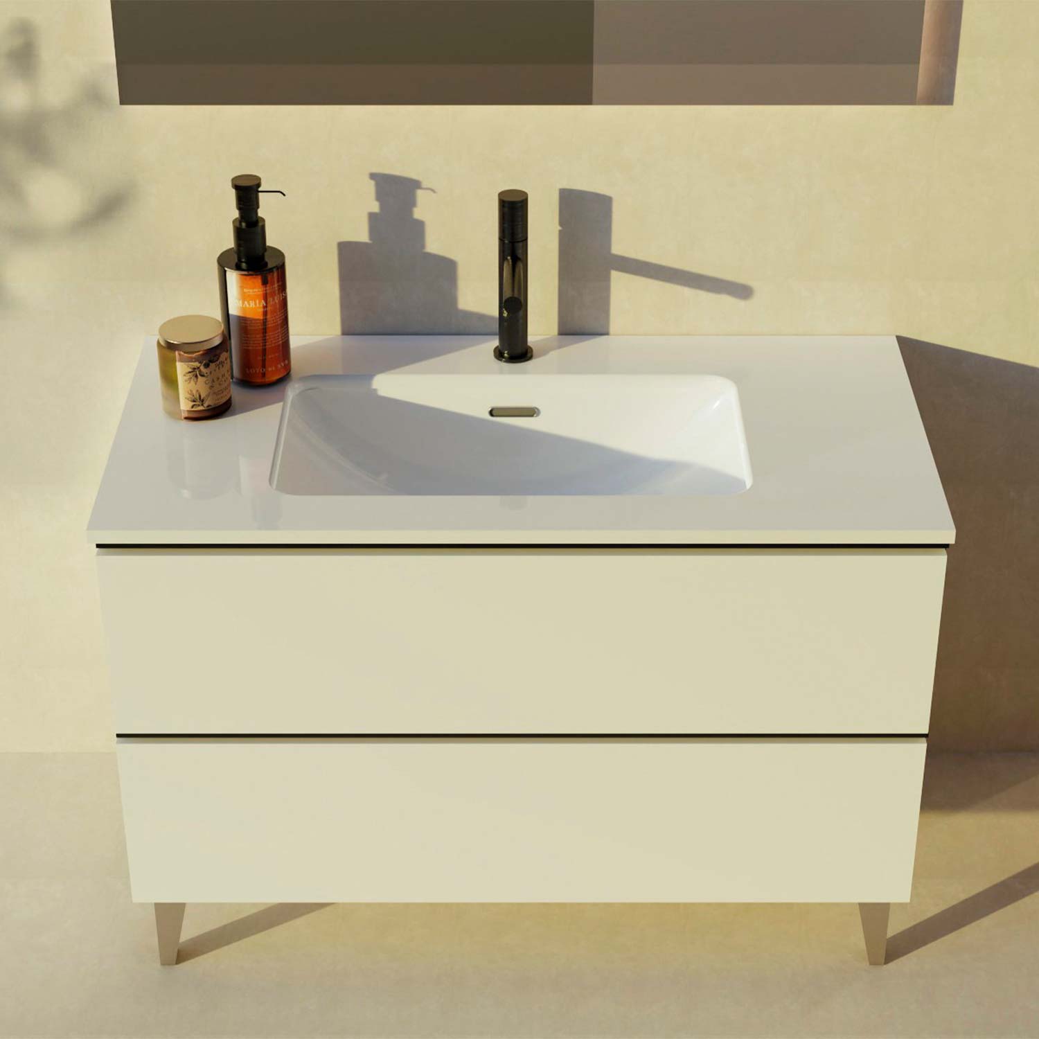 Granada Single Vanity 2 Drawers with Basin Included