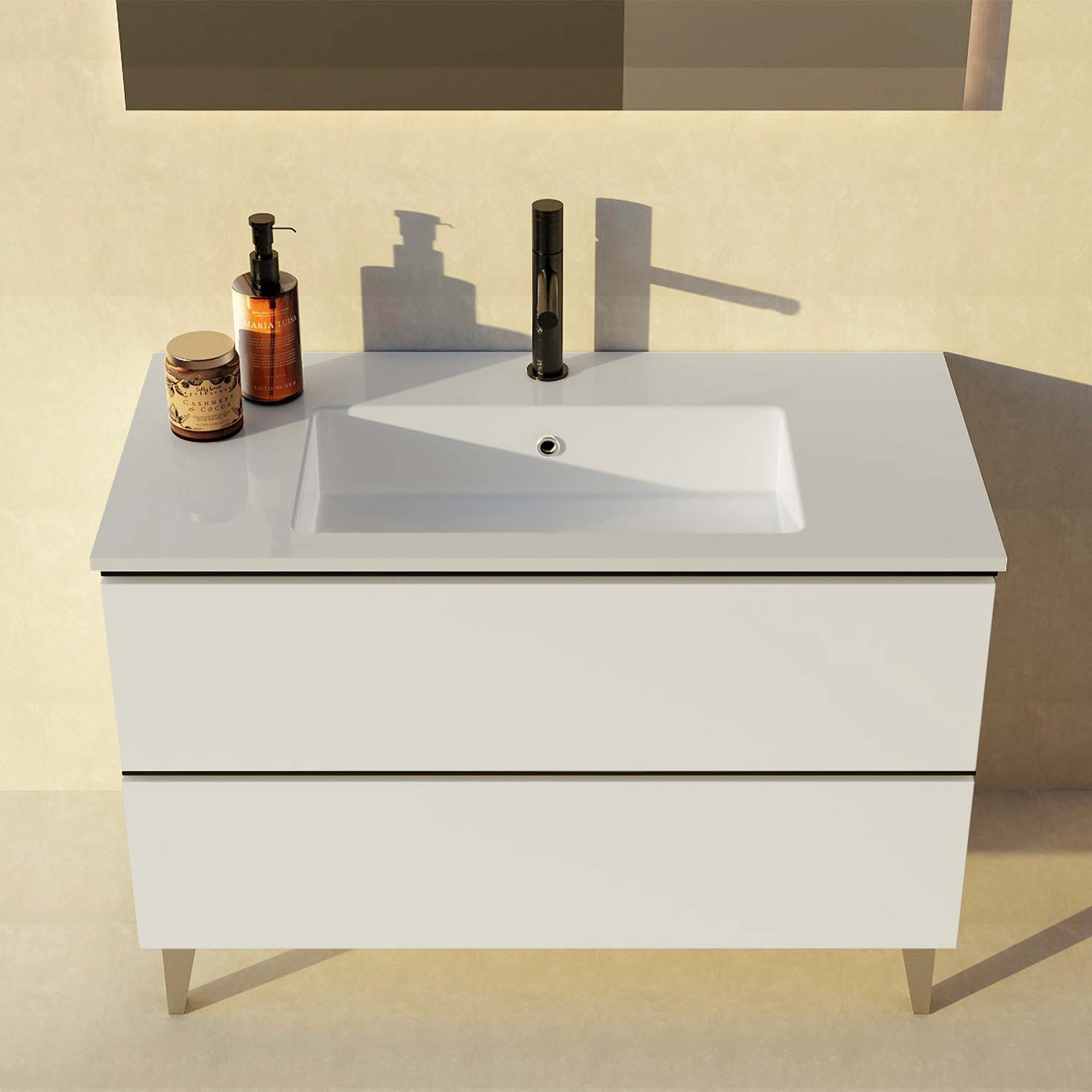 Granada Single Vanity 2 Drawers with Basin Included