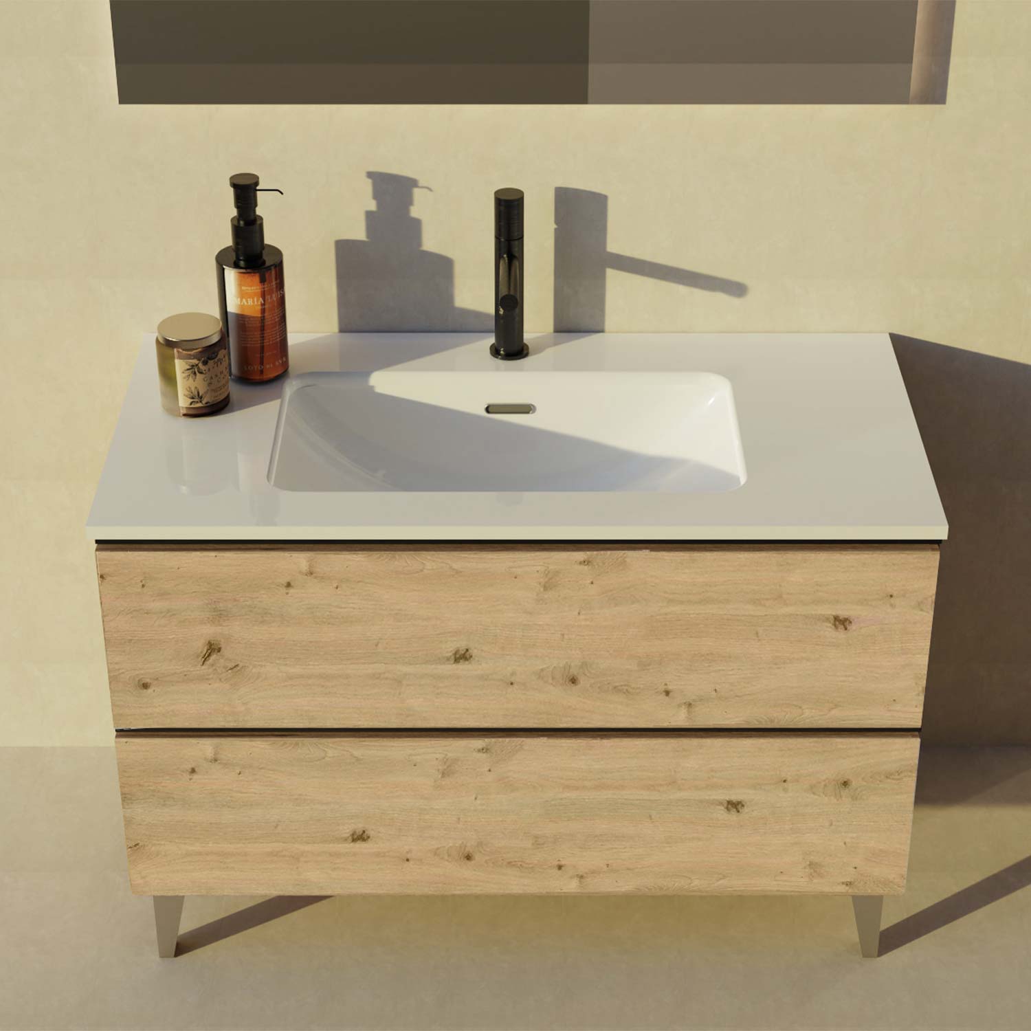 Granada Single Vanity 2 Drawers with Basin Included