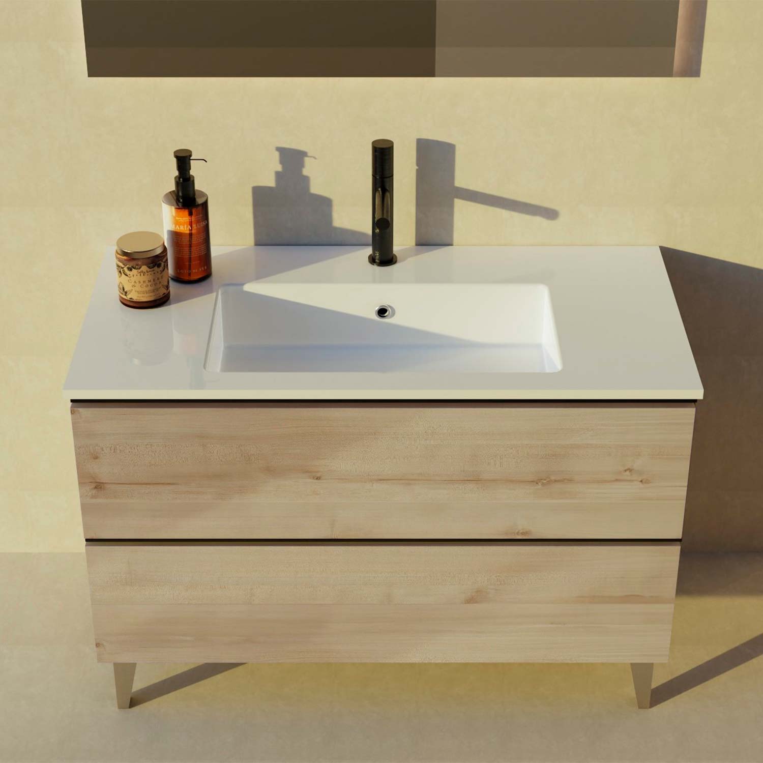 Granada Single Vanity 2 Drawers with Basin Included