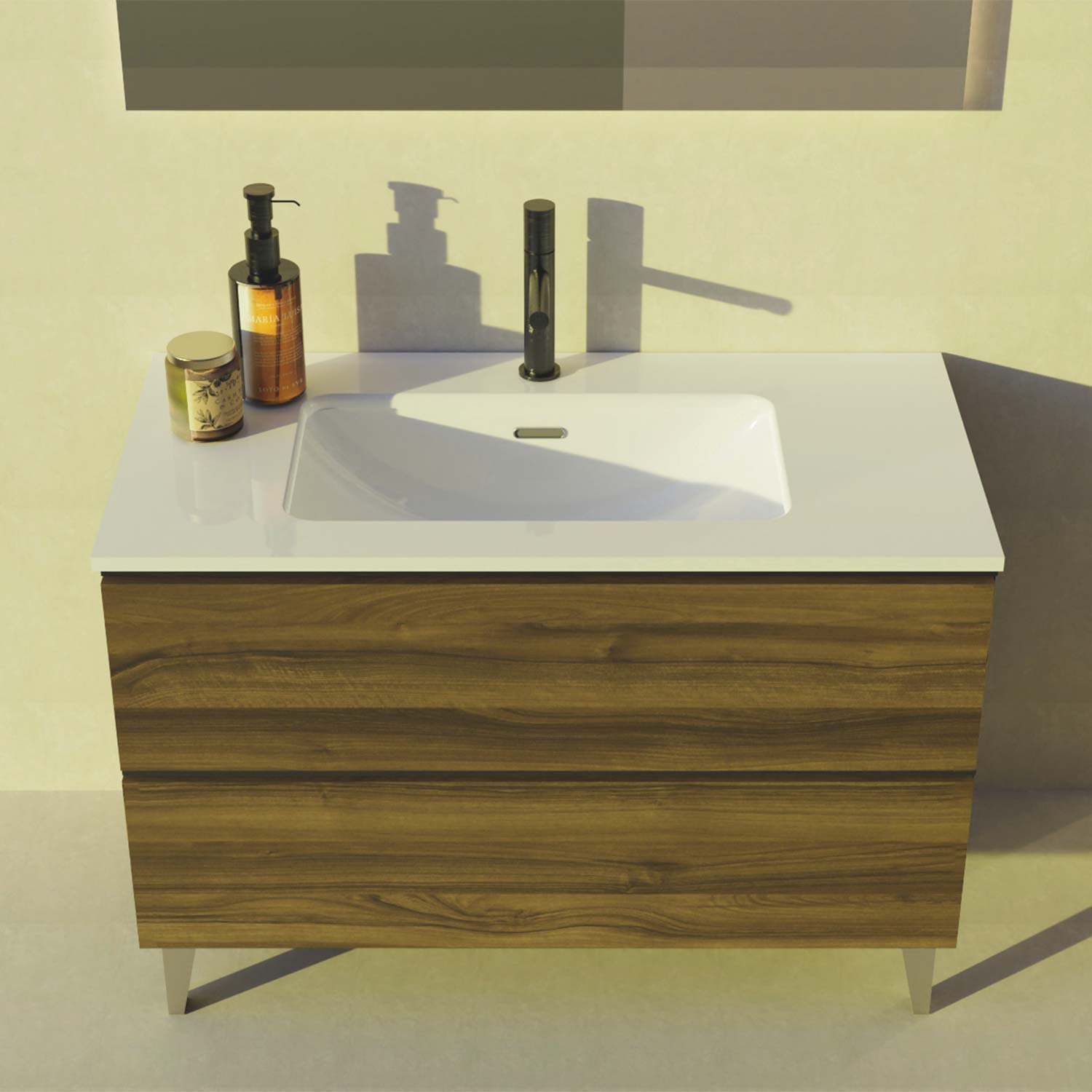 Granada Single Vanity 2 Drawers with Basin Included