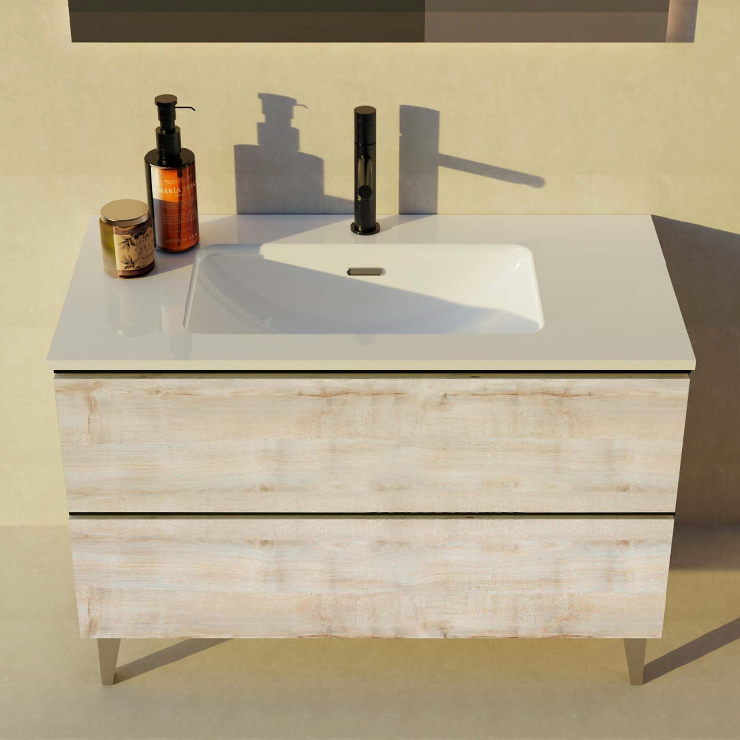 Granada Single Vanity 2 Drawers with Basin Included