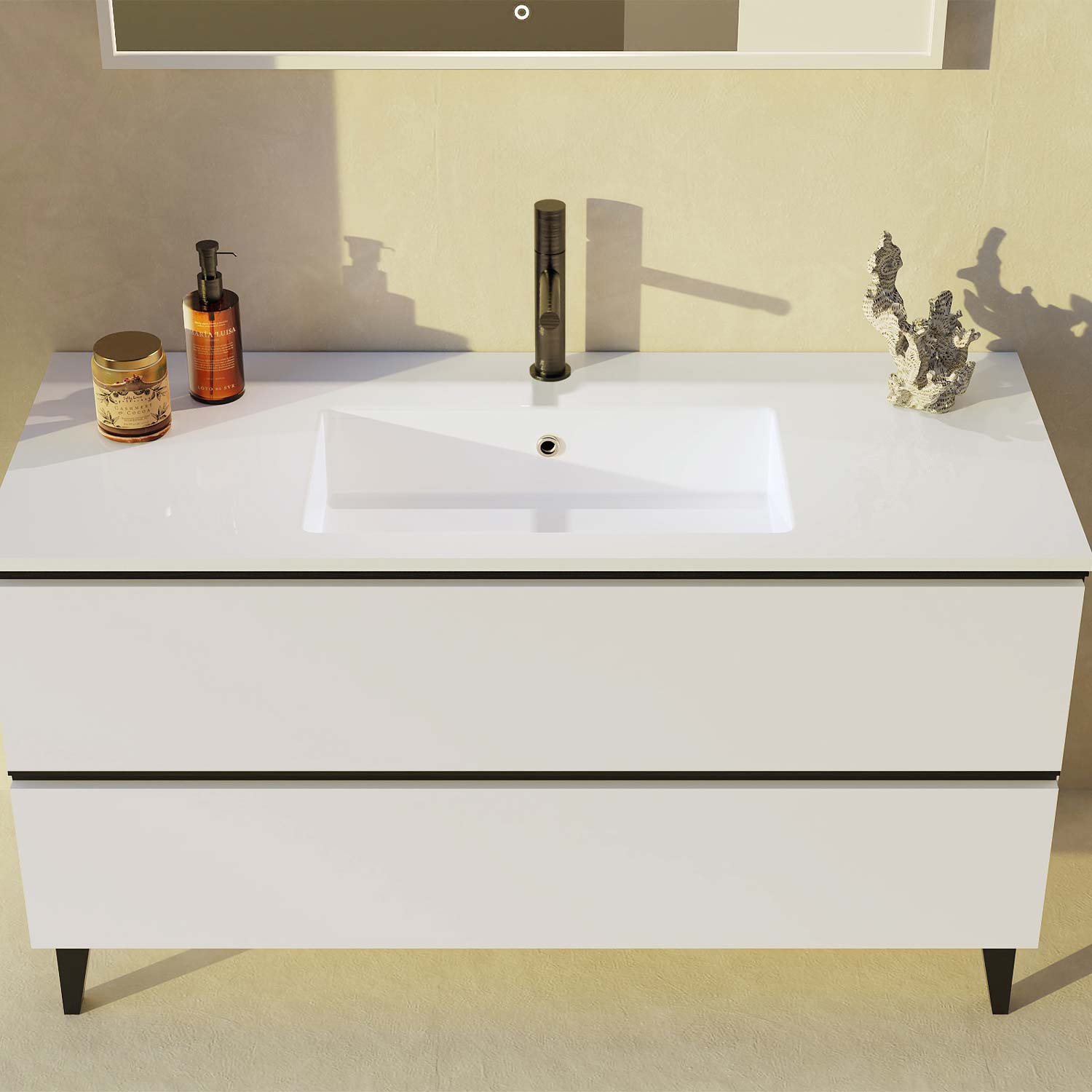 Granada Single Vanity 2 Drawers with Basin Included