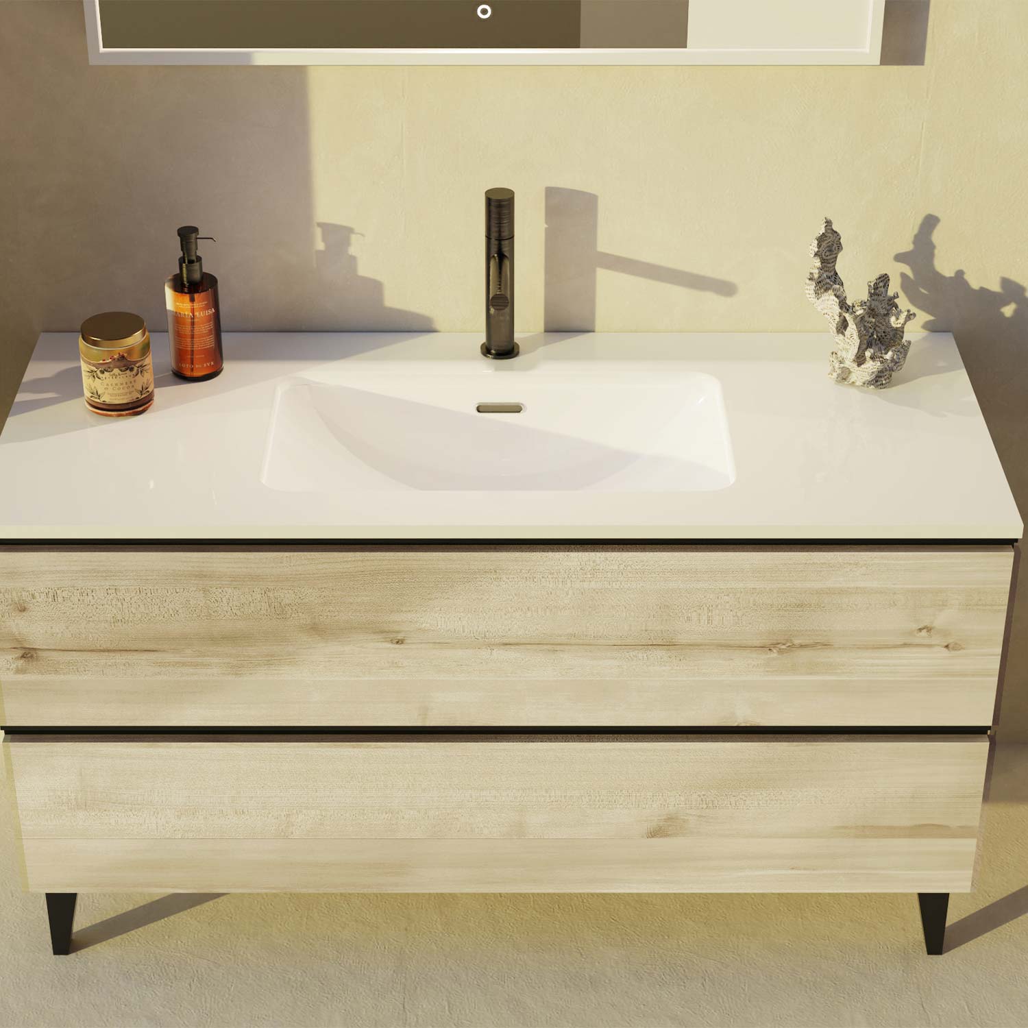 Granada Single Vanity 2 Drawers with Basin Included