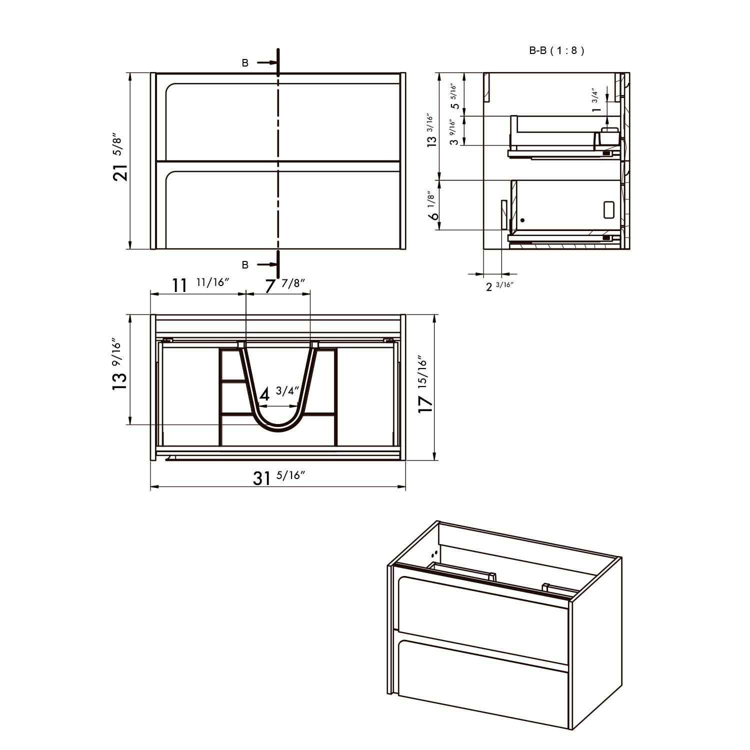 Indico Bathroom Single Vanity Cabinet with Basin Included