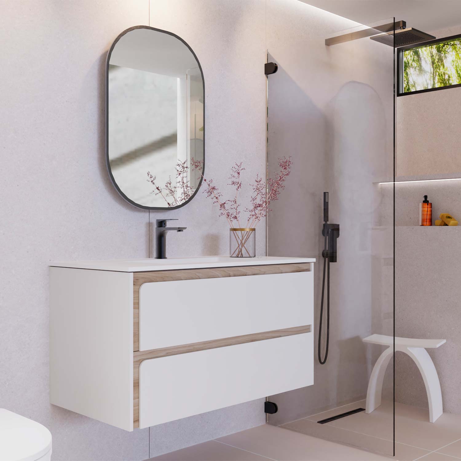 Indico Bathroom Single Vanity Cabinet with Basin Included