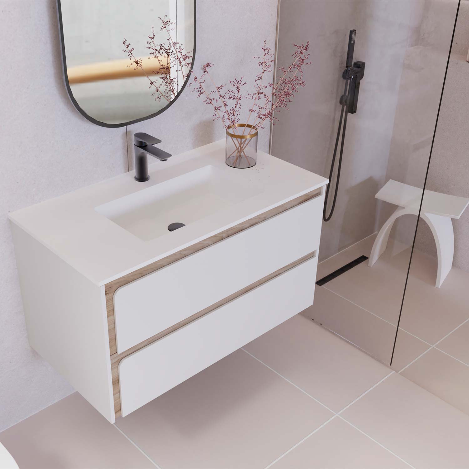 Indico Bathroom Single Vanity Cabinet with Basin Included