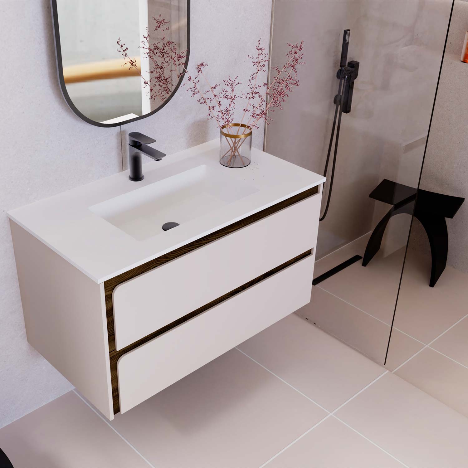 Indico Bathroom Single Vanity Cabinet with Basin Included