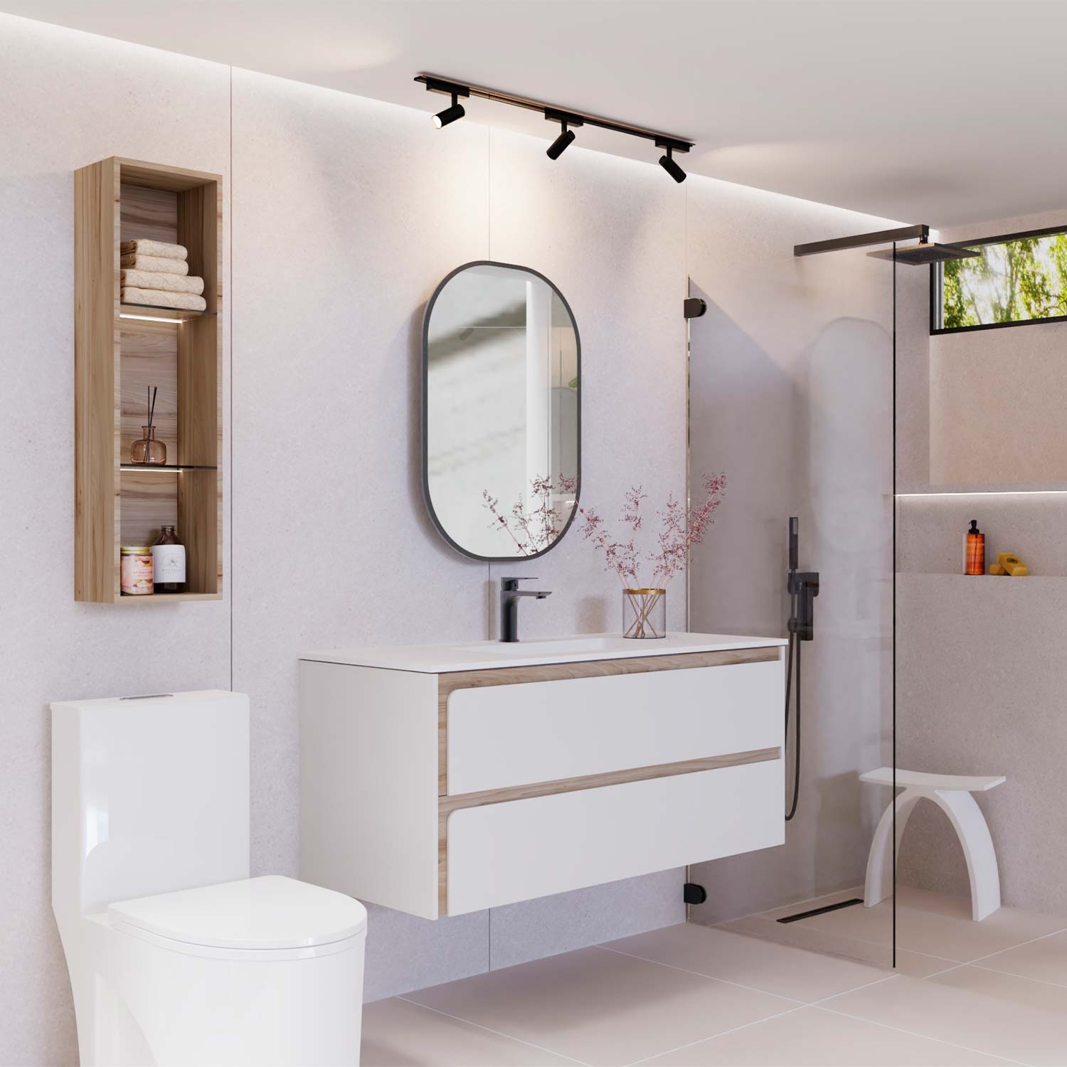 Indico Bathroom Single Vanity Cabinet with Basin Included