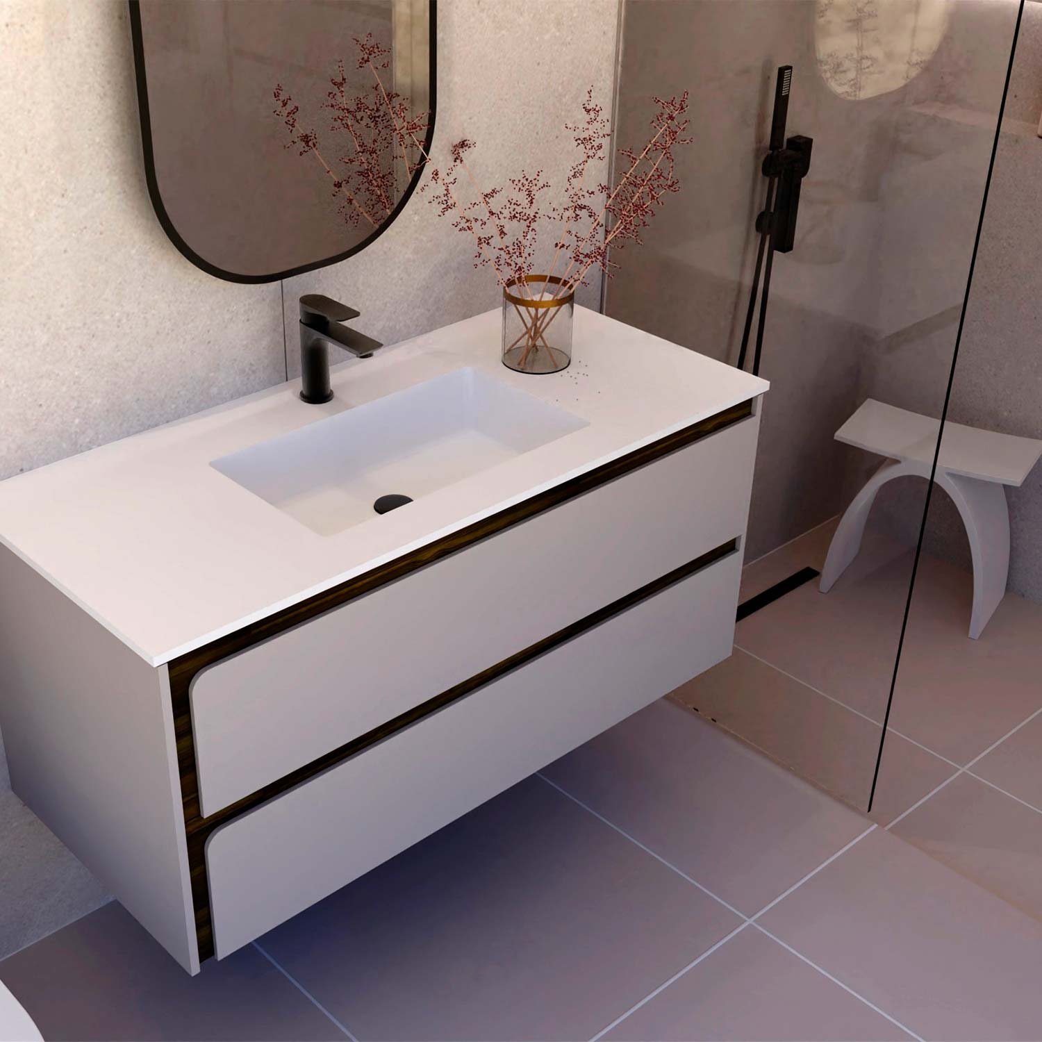 Indico Bathroom Single Vanity Cabinet with Basin Included