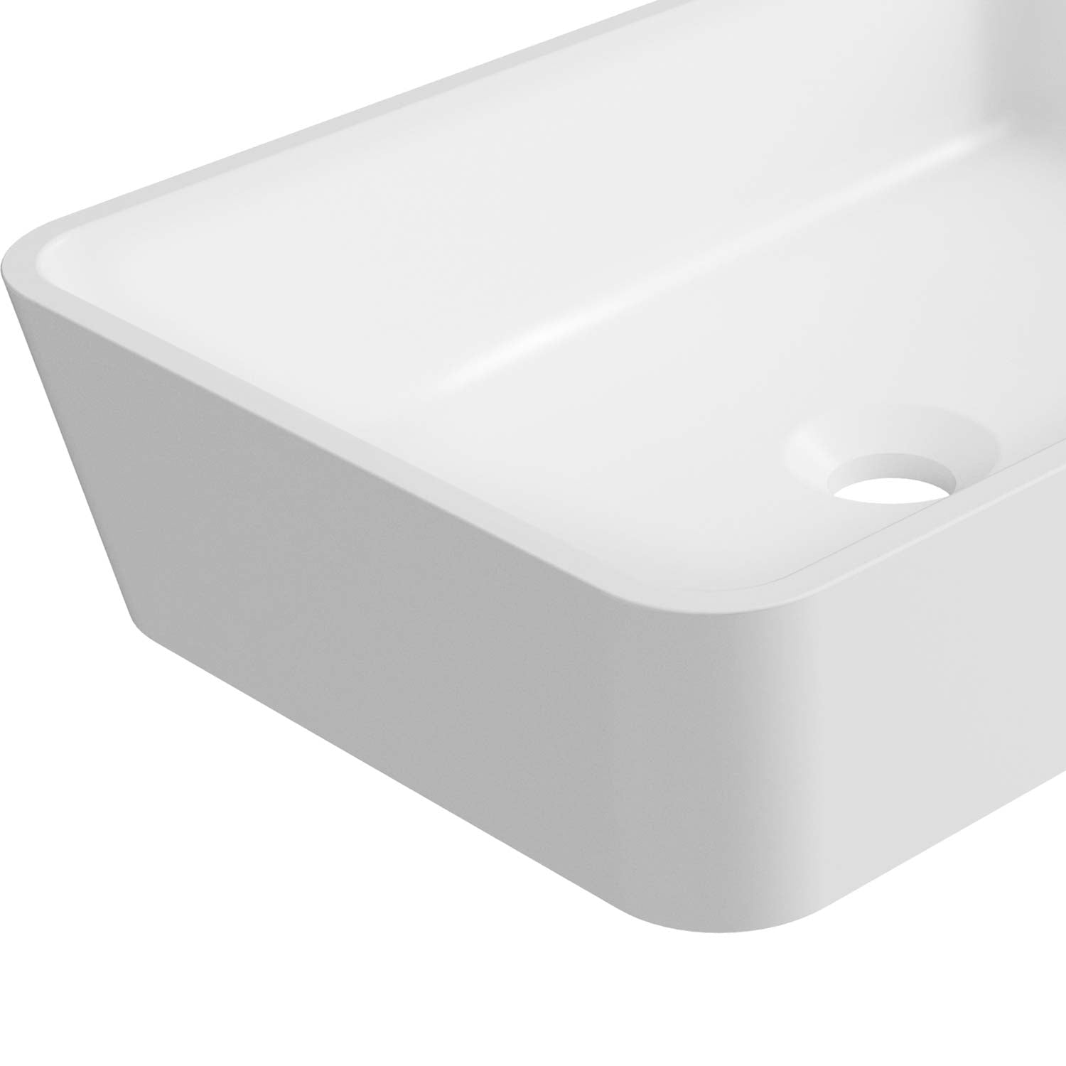 DAX Lotus Solid Surface Rectangle Vessel Basin (16" x 11")