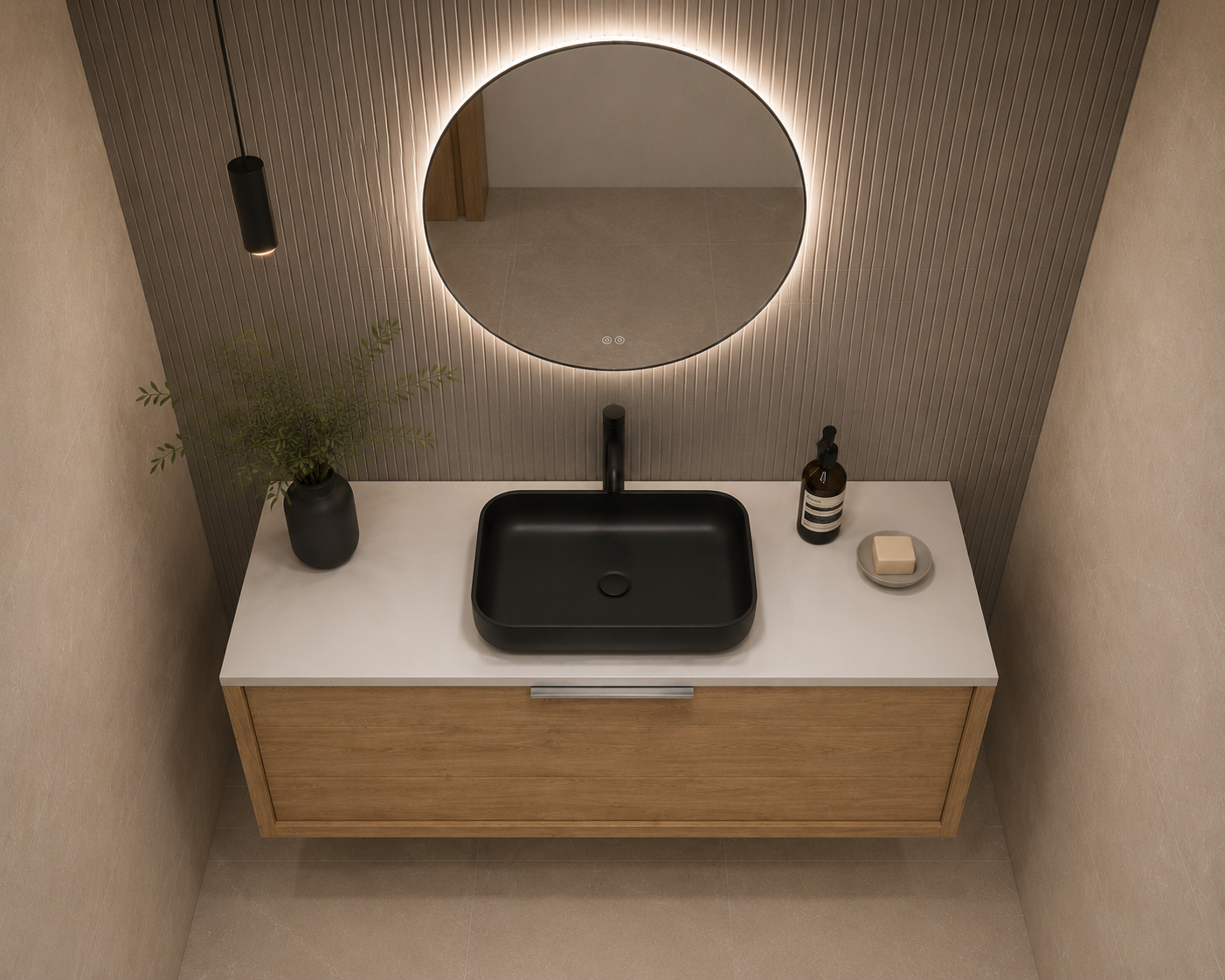 Lavabo DAX MAsai de 20 x 13 pulgadas. Forma rectangular. Negro Mate (DAX-MASAI51802051)