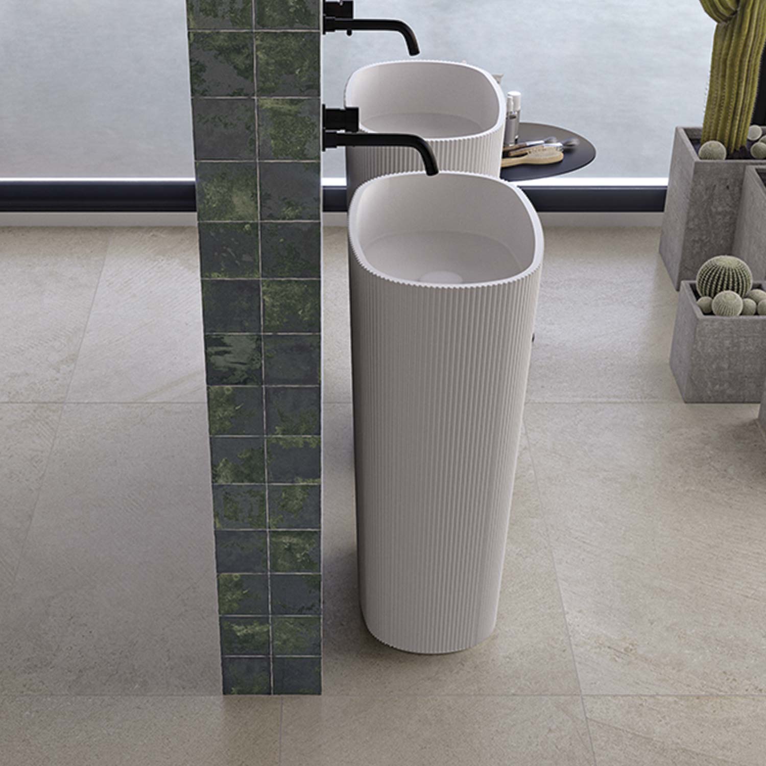 DAX OLYMPIA collection matte finish pedestal sink
