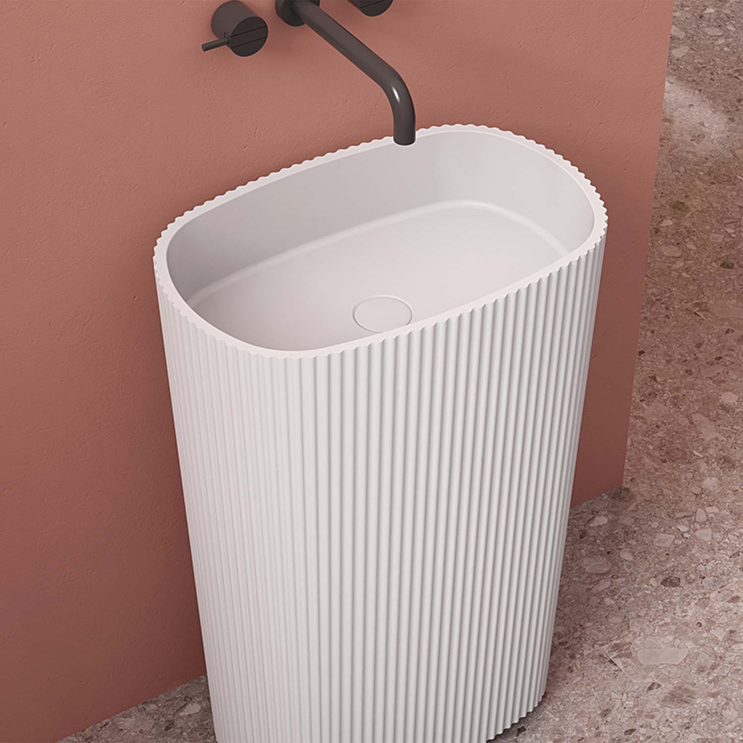 DAX OLYMPIA collection matte finish pedestal sink