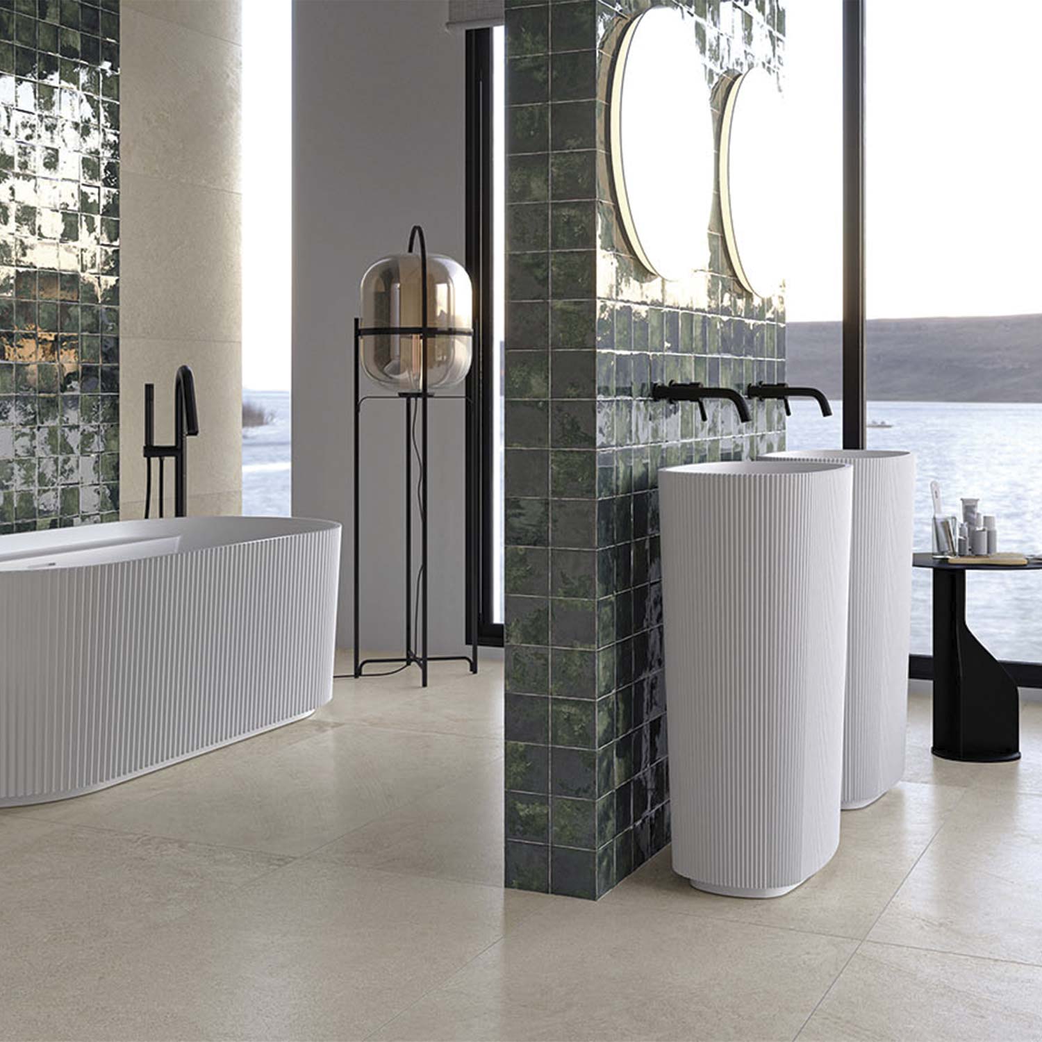DAX OLYMPIA collection matte finish pedestal sink
