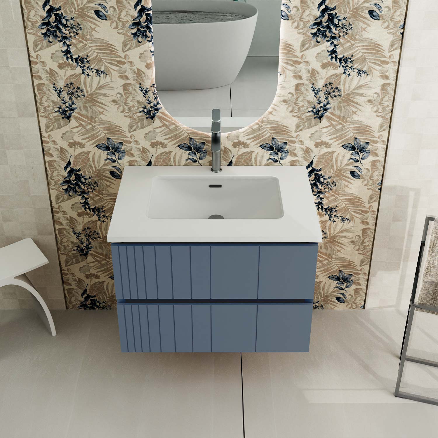 Bathroom Floating & Wall Mounted Vanity Cabinet plywood construction - Pole Collection by DAX