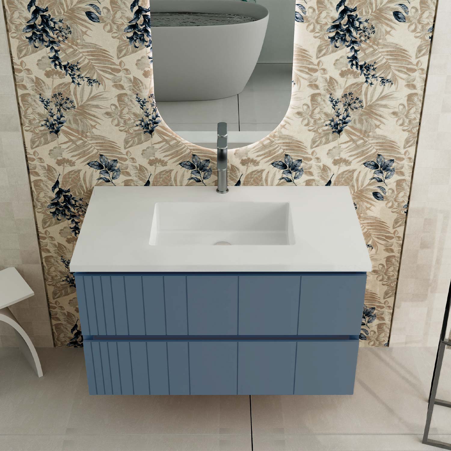 Bathroom Floating & Wall Mounted Vanity Cabinet plywood construction - Pole Collection by DAX