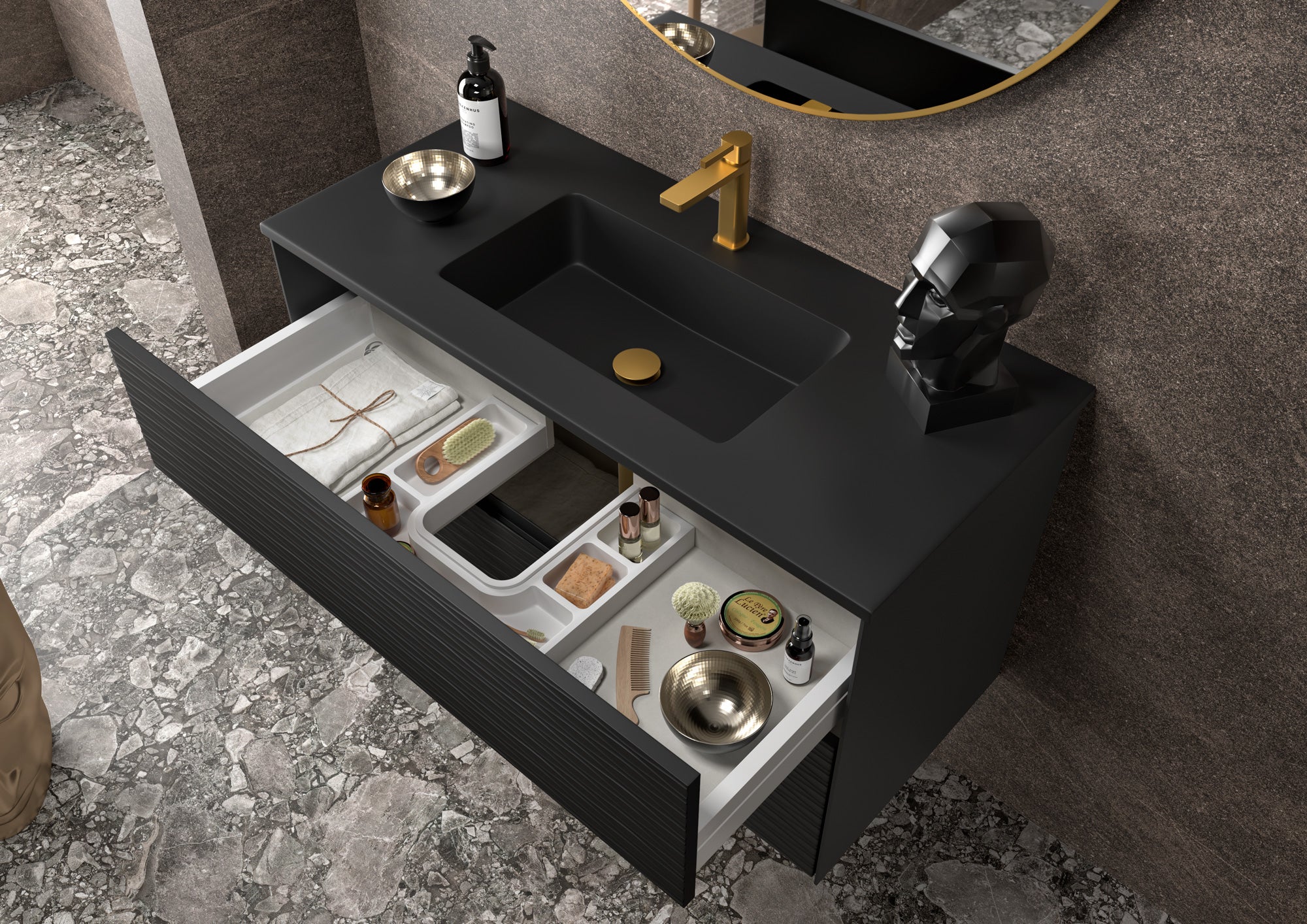 DAX Sahara Bathroom Vanity Cabinet with Onix Basin