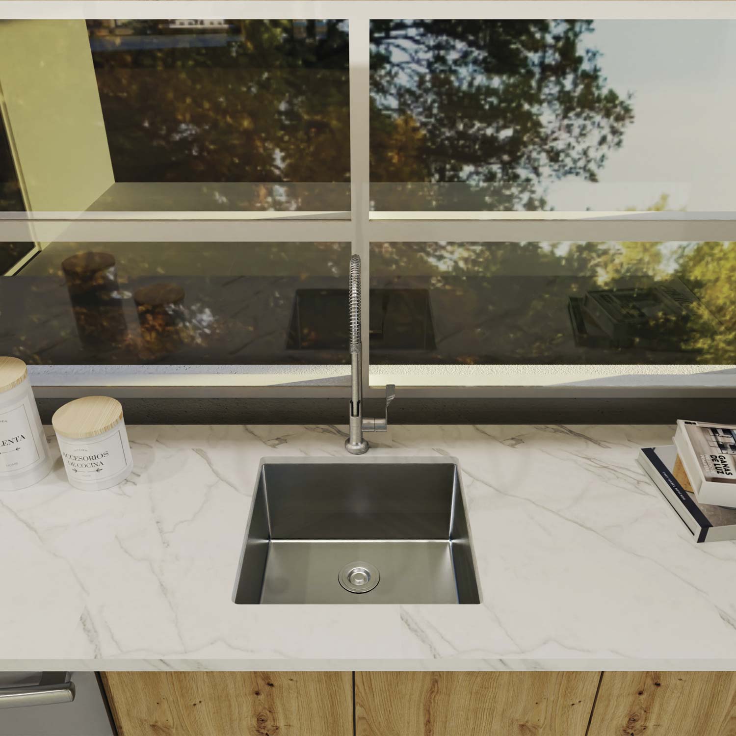 DAX Handmade Single Bowl Undermount Kitchen Sink - 16 Gauge (DAX-SQ-1918)