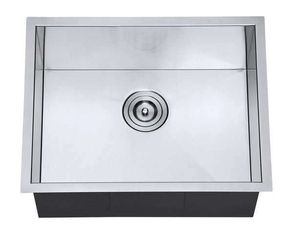 DAX Handmade Single Bowl Undermount Kitchen Sink, 16 Gauge Stainless Steel, Brushed Finish, 23 x 18 x 10 Inches (DAX-SQ-2318)