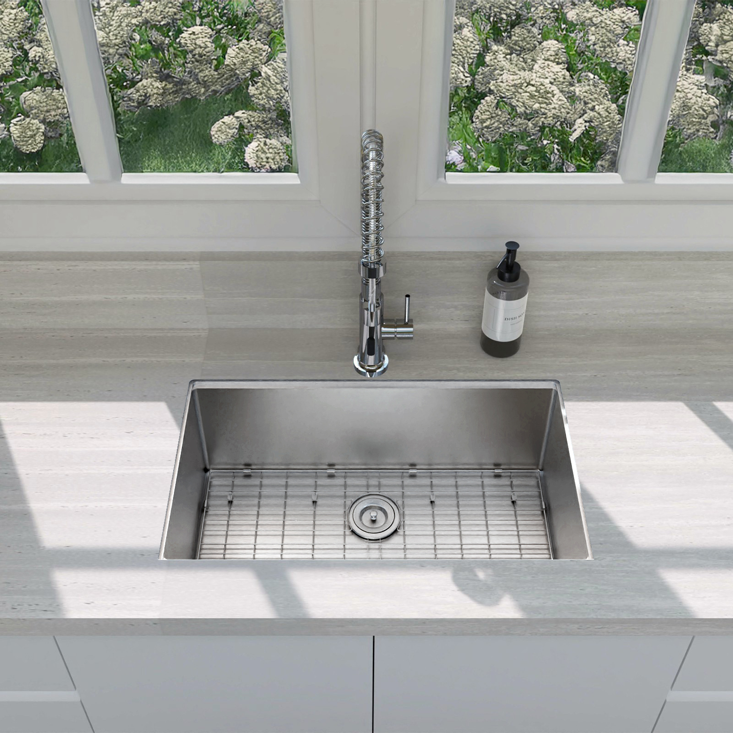 DAX Workstation Undermount Single Bowl Kitchen Sink - Handmade - Stainless Steel 304 -16 Gauge - Accessories Included (DAX-WS3219-R10)