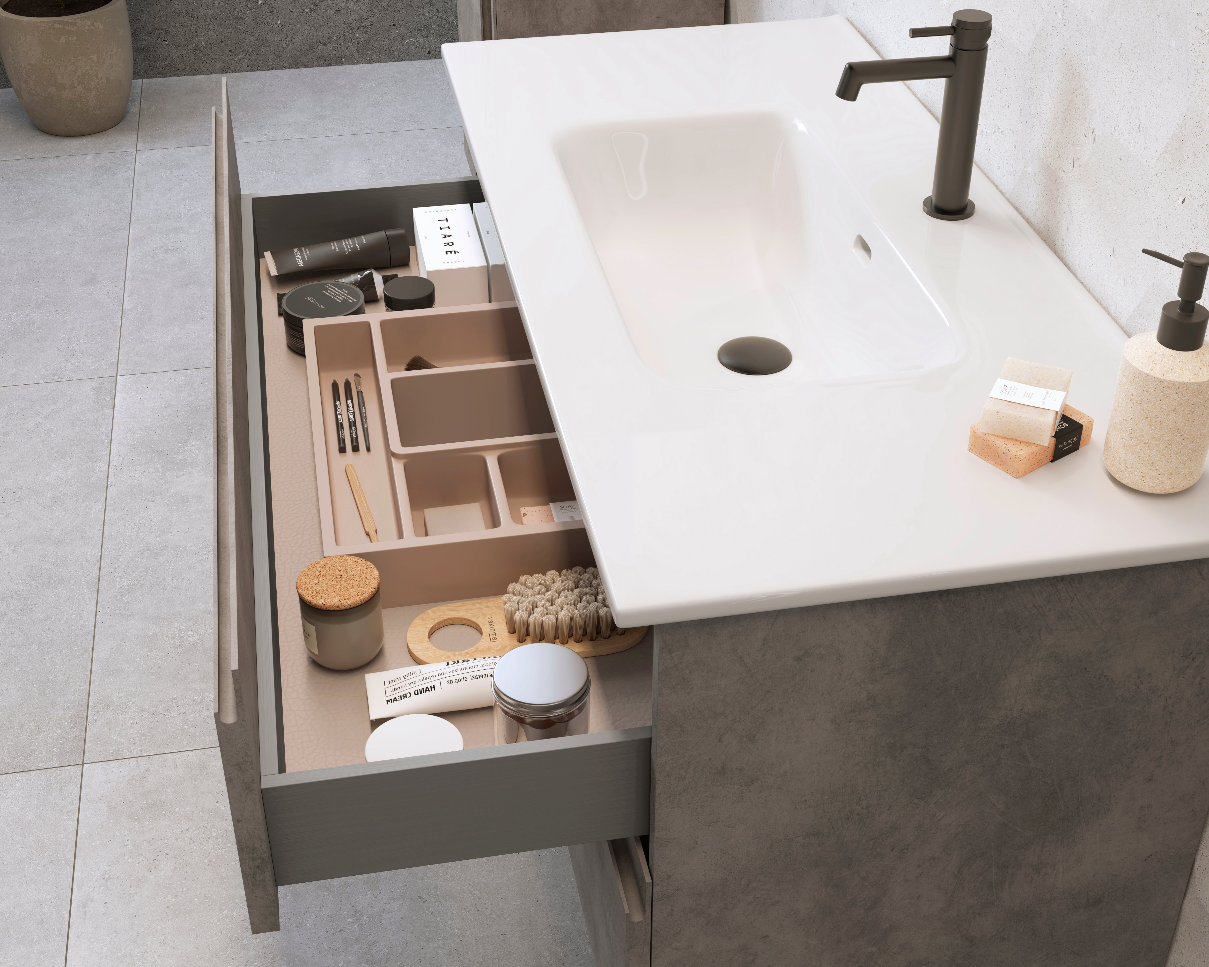 Pasadena Single Bathroom Vanity Cabinet with Onix Ceramic Basin