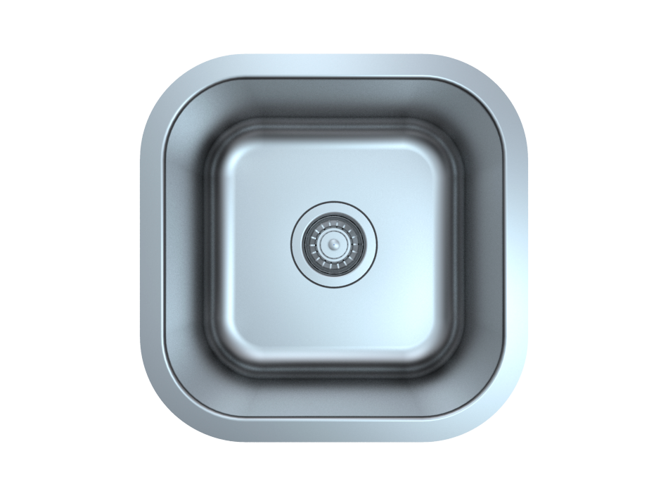 DAX Single Bowl Undermount Kitchen Sink 16" x 16" - 18G. (DX-1616).