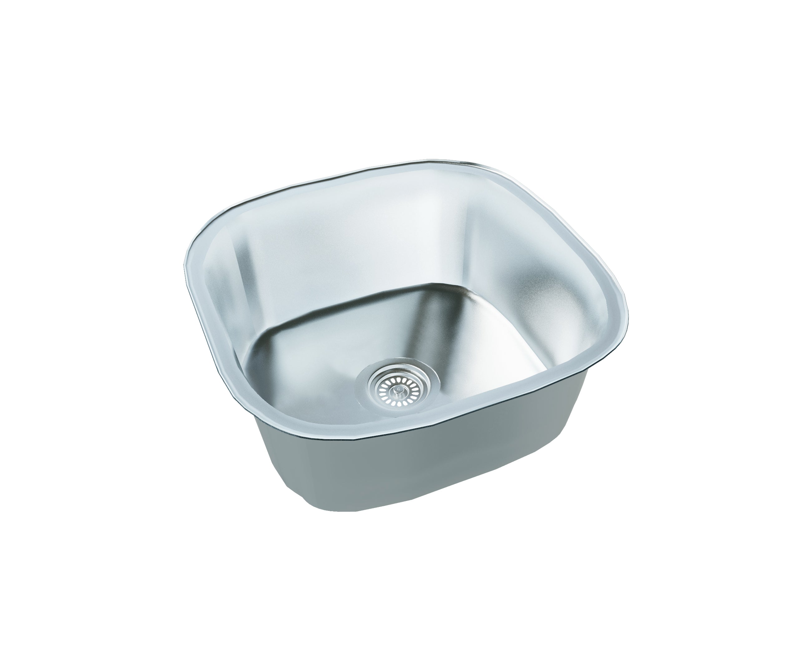 Fregadero de cocina DAX de una sola cubeta, acero inoxidable calibre 18, acabado cepillado, 18 x 15 x 7 (DAX-1815)