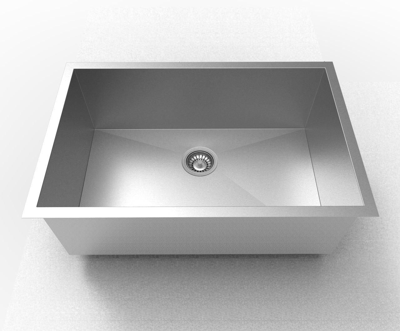 DAX Handmade Single Bowl Undermount Kitchen Sink 28 x 18 - R0 - 16G. Accessories Included
