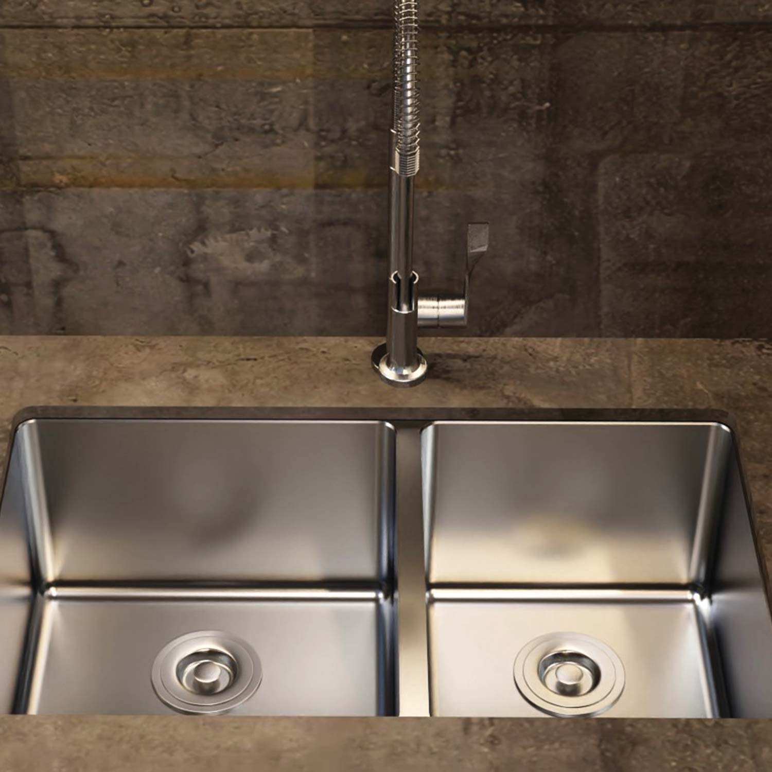 DAX 60/40 Double Bowl Undermount Kitchen Sink 32" x 18" - R10 - 18G. No Accessories Included (DX-T3219-R10-X).
