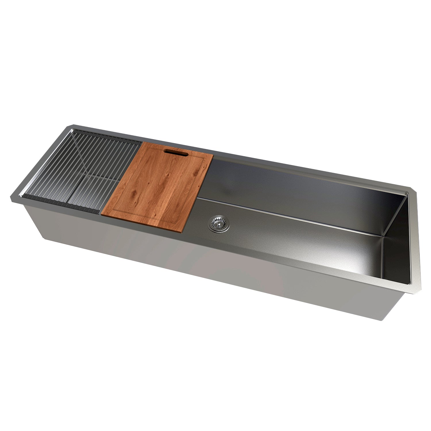 DAX Workstation Single Bowl Undermount Kitchen Sink 59" x 18" - R10 - 18G, Accessories Included (DX-WS5919-R10).