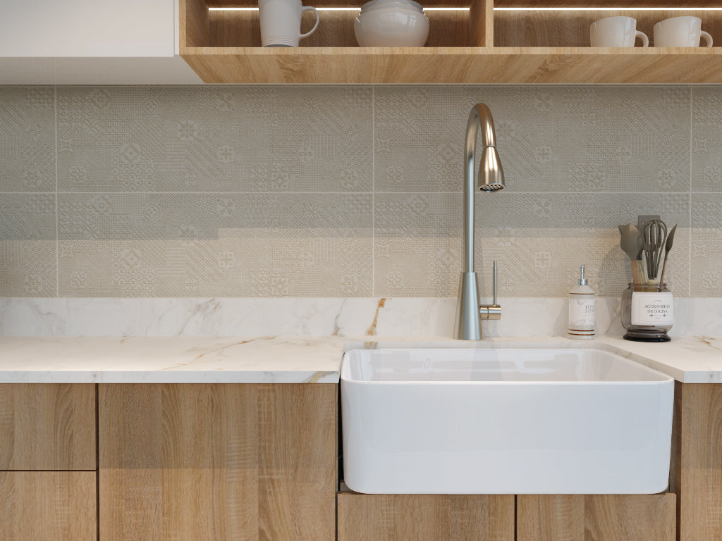 DAX Farmhouse Single Bowl Kitchen Sink, Fine Porcelain, White Finish, 30 x 20 x 10 Inches (DAX-C3020)