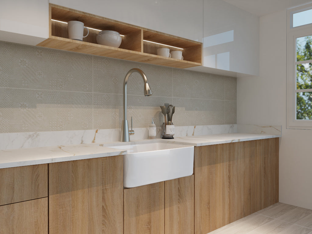 DAX Farmhouse Single Bowl Kitchen Sink, Fine Porcelain, White Finish, 30 x 20 x 10 Inches (DAX-C3020)