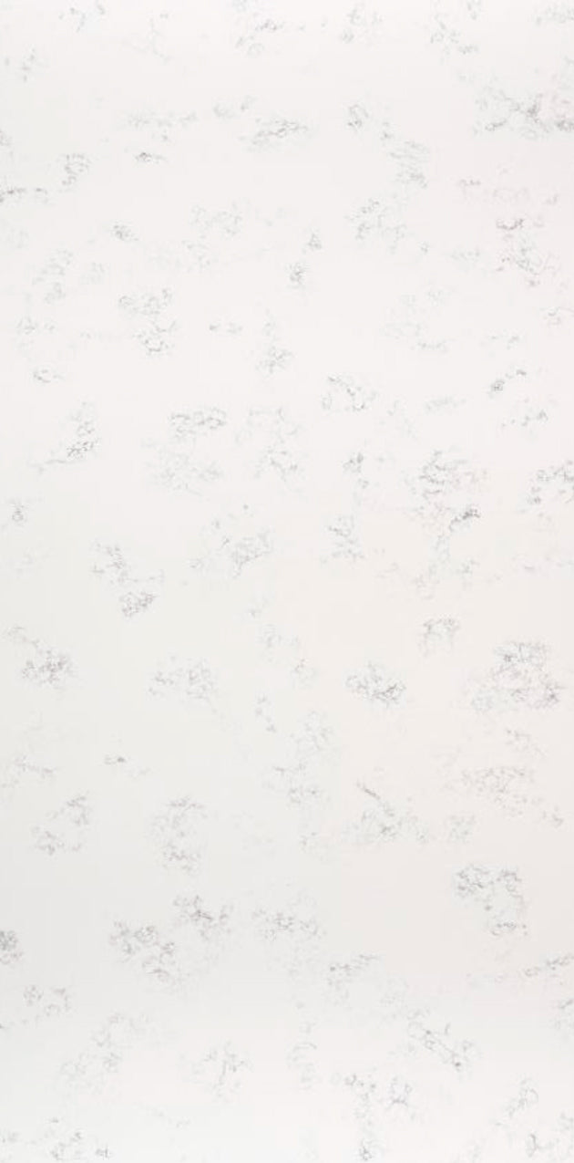 CARRARA WHITE POLISHED QUARTZ - 127inch x 65inch x 1 1/4inch - (57.33 sqft per slab)