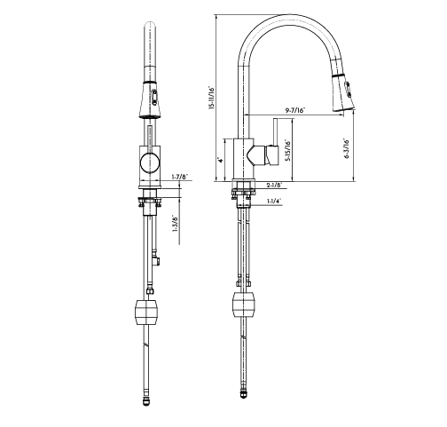 DAX Single Handle Pull Down Kitchen Faucet with Dual Sprayer and Deck Plate, Brushed Nickel Finish (DAX-8880)