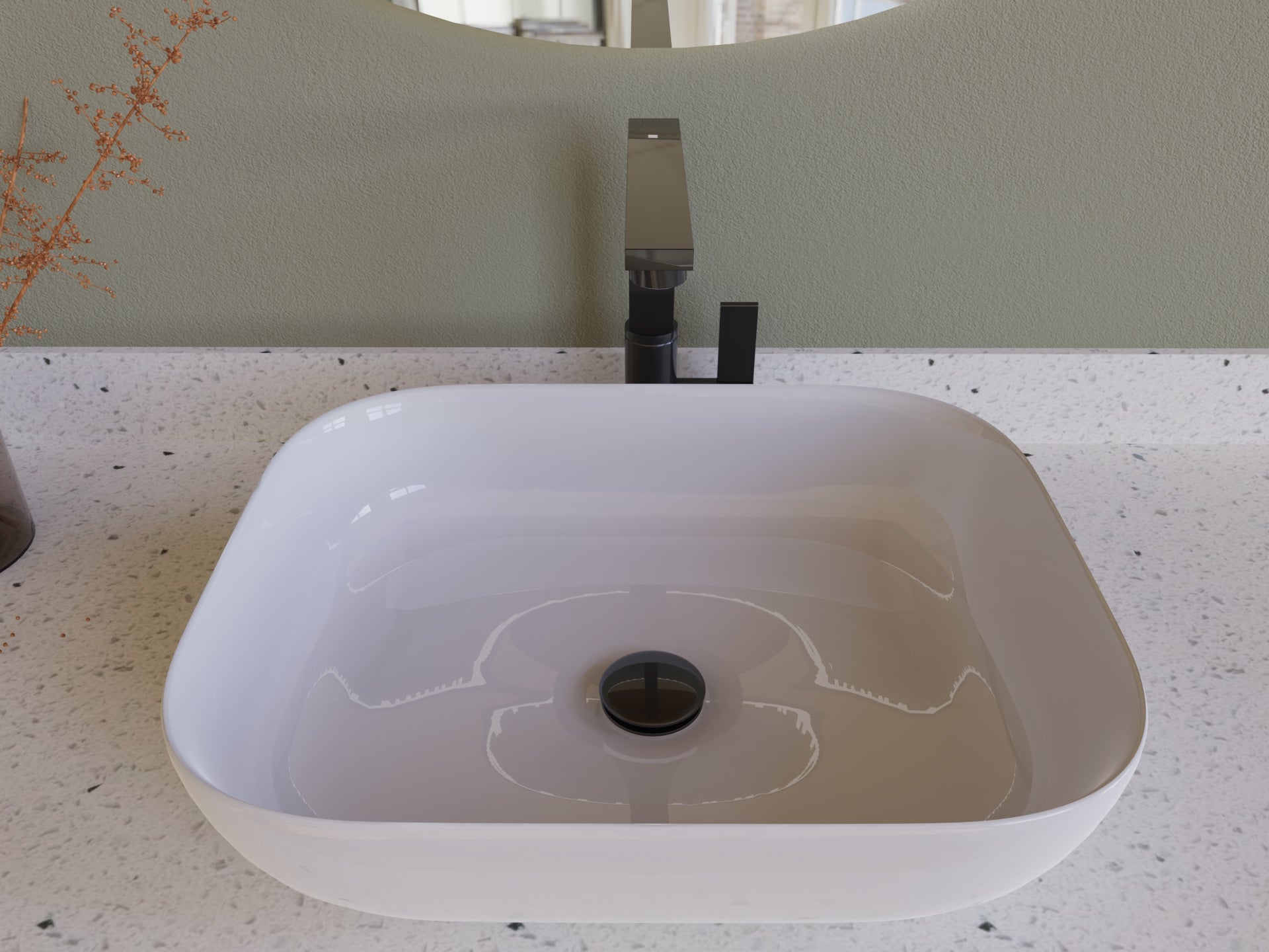 DAX Round Vanity Sink Pop up Drain, Brass Body, 2-5/8 x 8-5/8 Inches (DAX-82005)