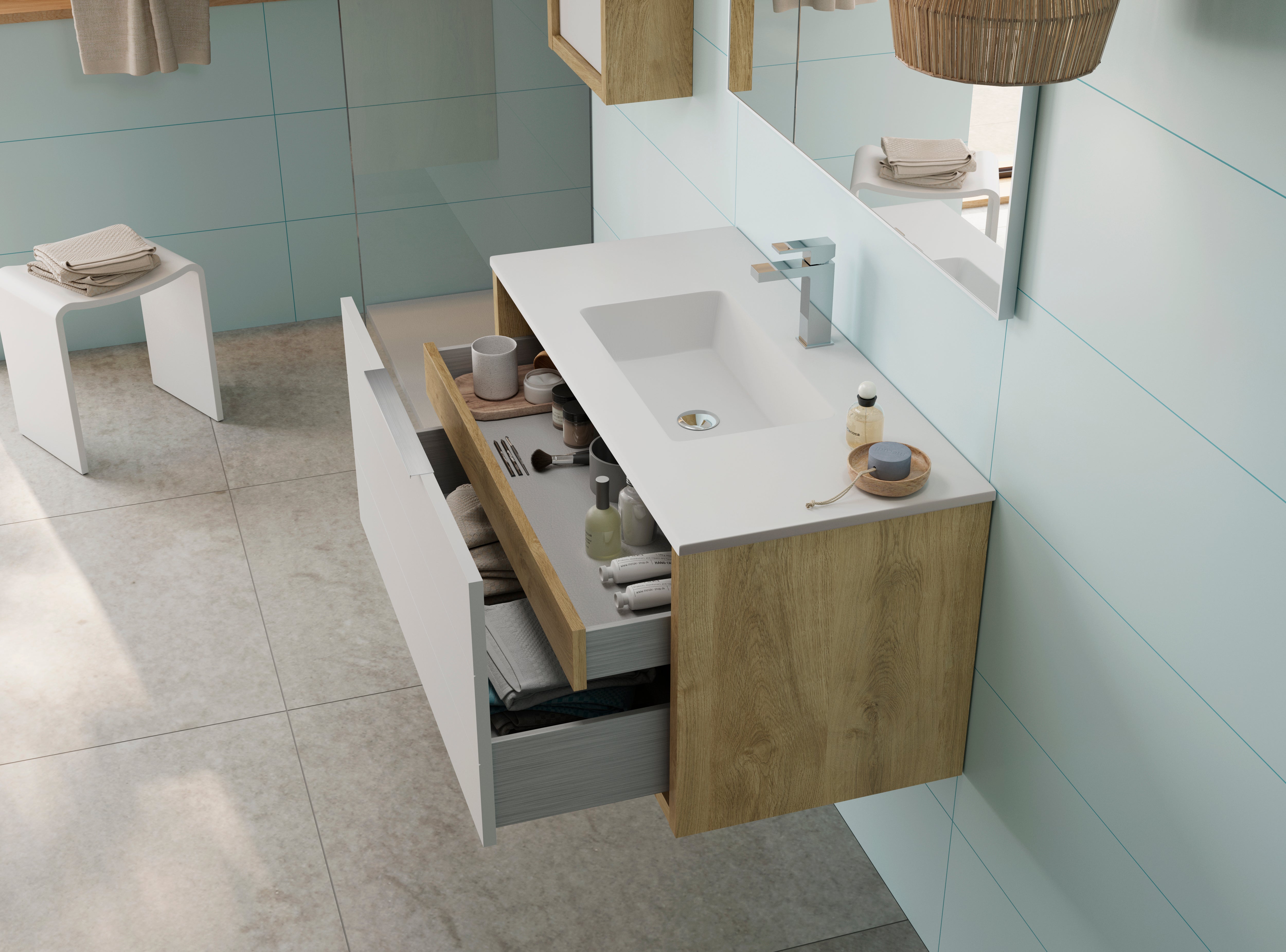 Modena Bathroom Vanity Cabinet with 2 Drawers