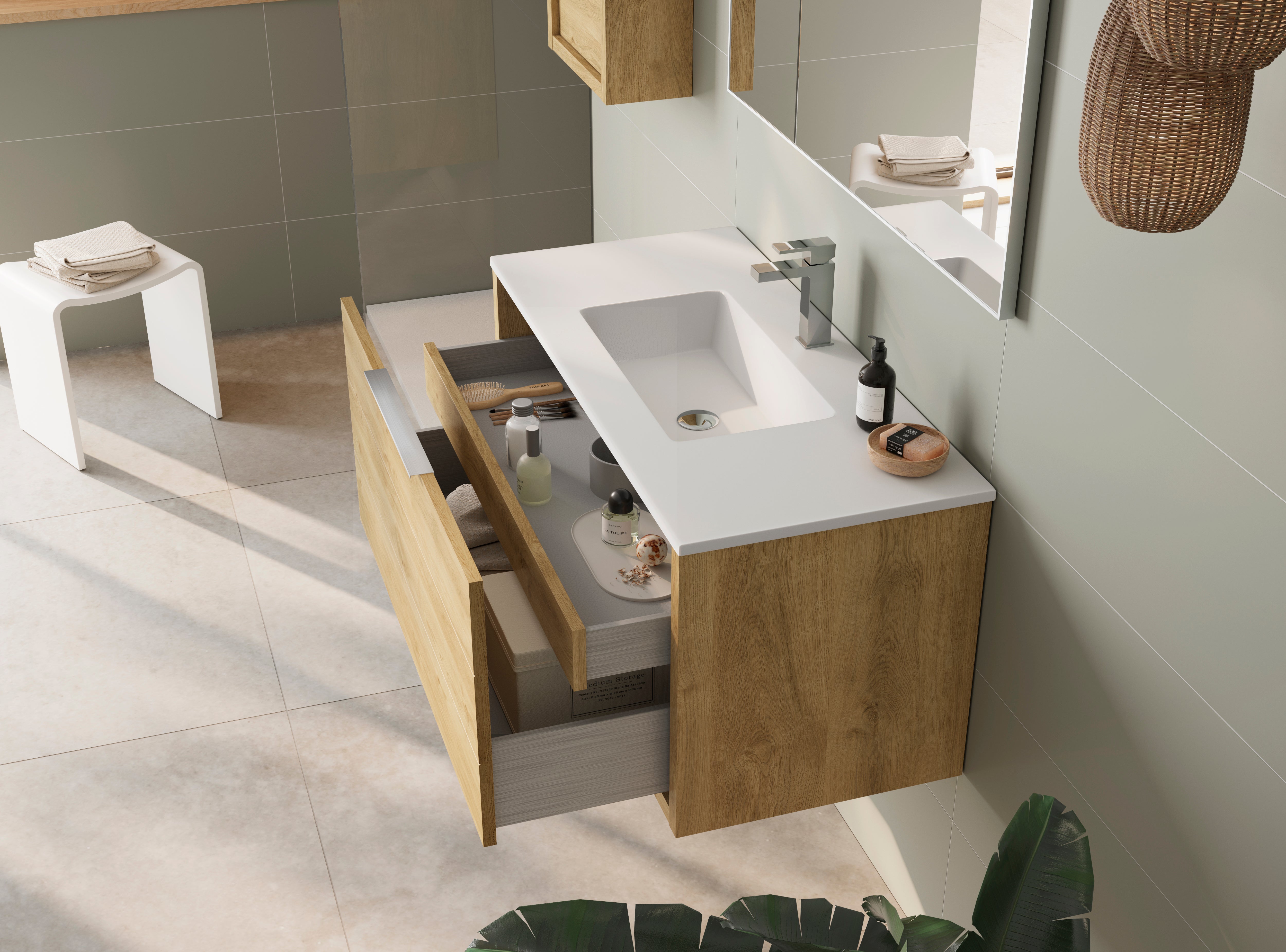 Modena Bathroom Vanity Cabinet with 2 Drawers