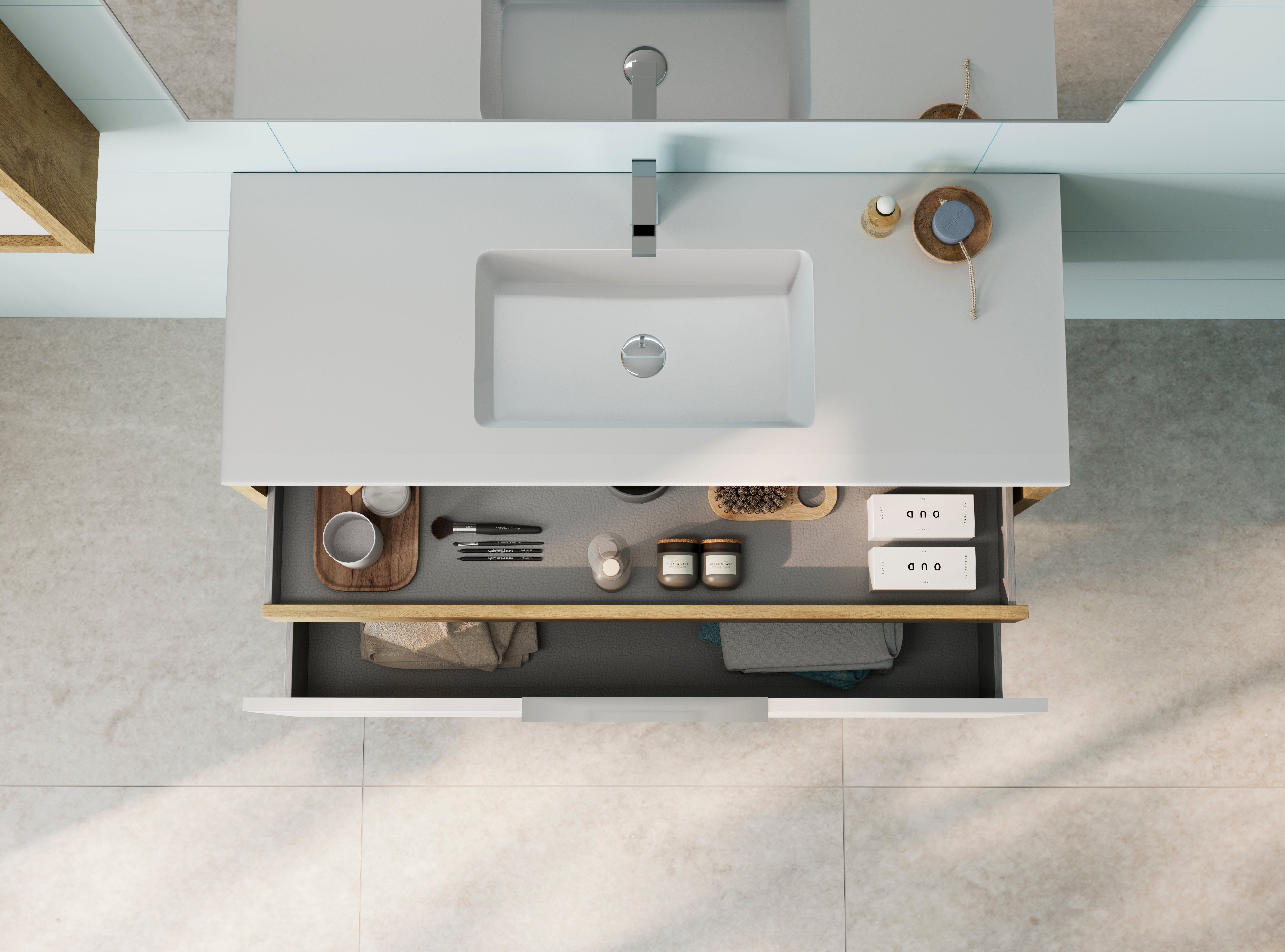Modena Bathroom Vanity Cabinet with 2 Drawers