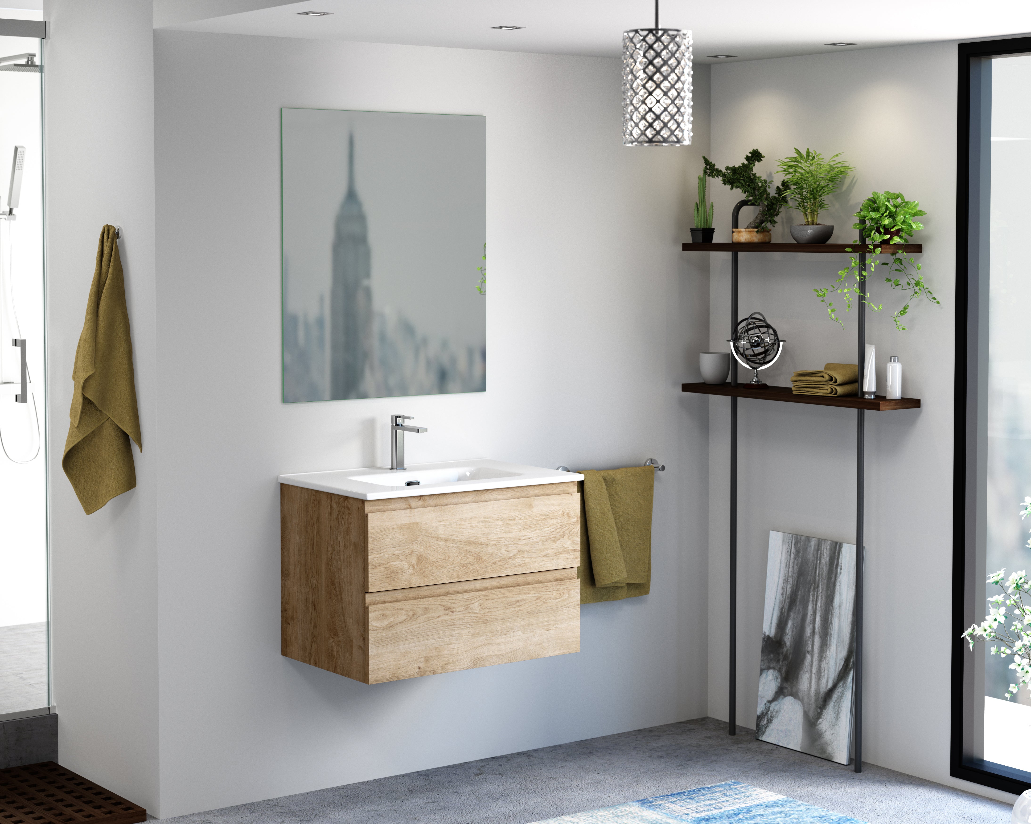 Pasadena Single Bathroom Vanity Cabinet with Onix Ceramic Basin