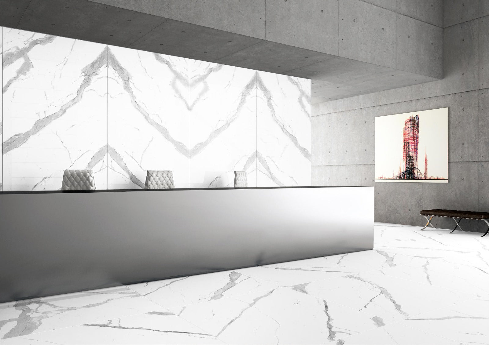 APAVISA Slab 12 mm Statuario Extra White Nat Bl-A 127,56 x 63,78 - 56.5 SqFt
