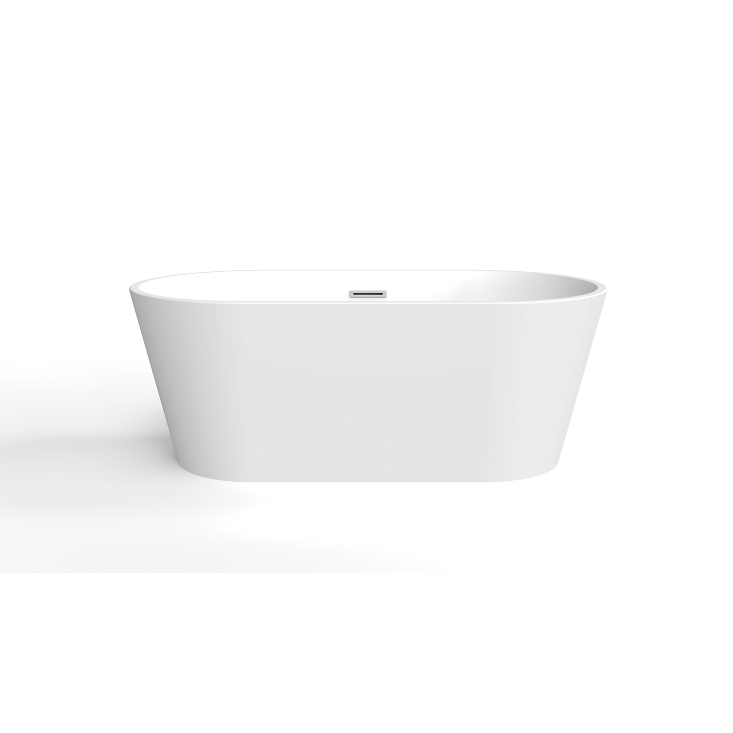 Bañera acrílica independiente ovalada DAX - Acabado en blanco brillante -59 pulgadas (BT-8365)