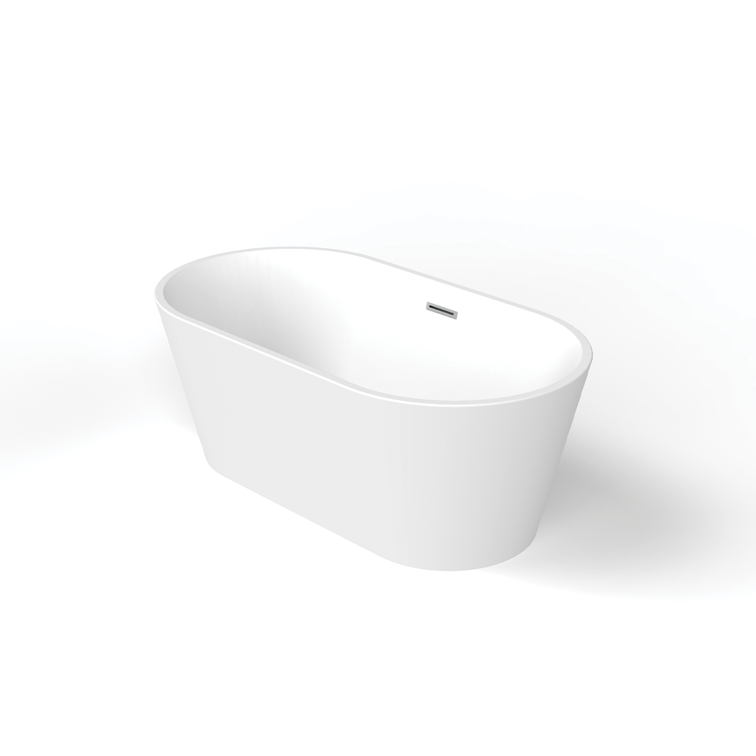 Bañera acrílica independiente ovalada DAX - Acabado en blanco brillante -59 pulgadas (BT-8365)