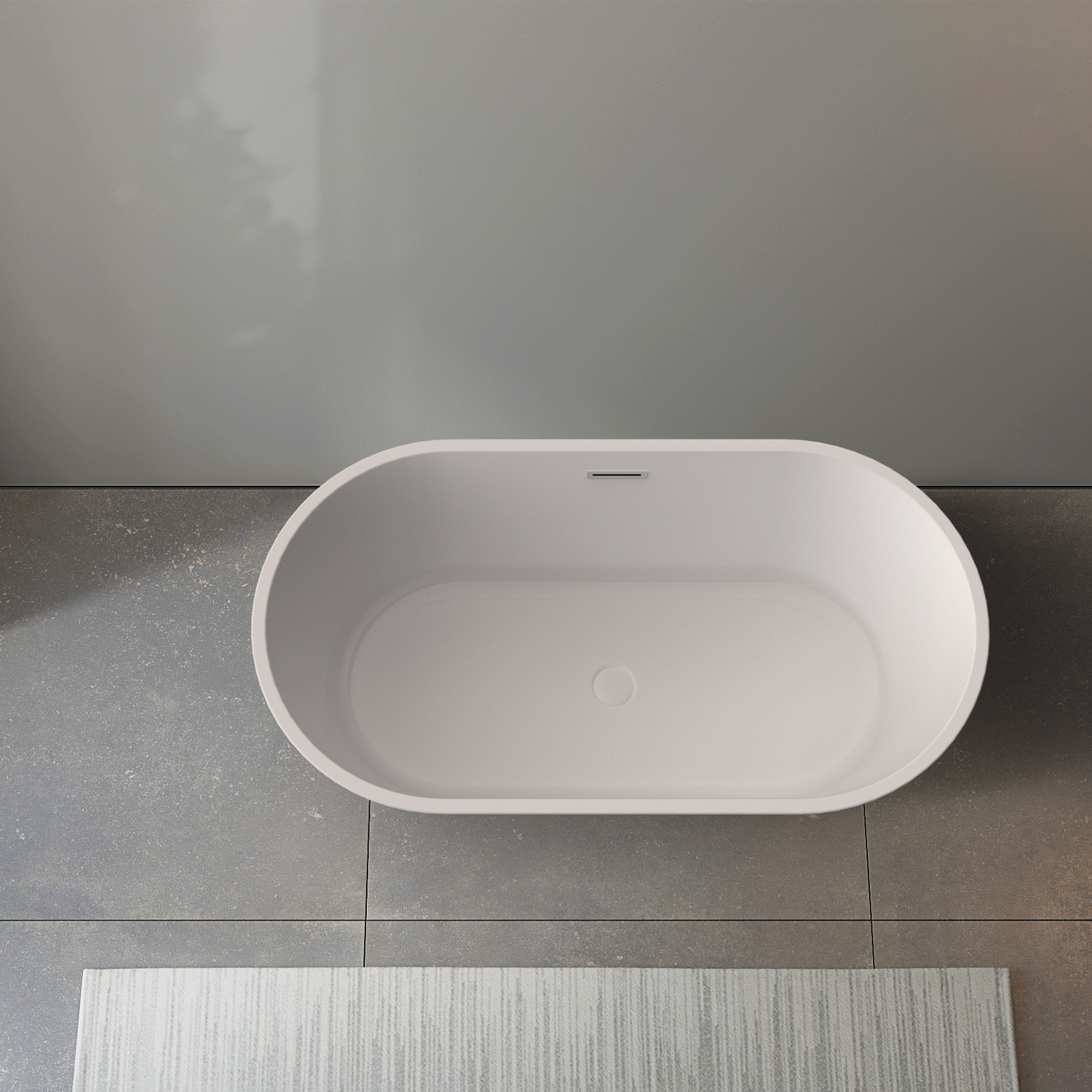 Bañera acrílica independiente ovalada DAX - Acabado en blanco brillante -59 pulgadas (BT-8365)