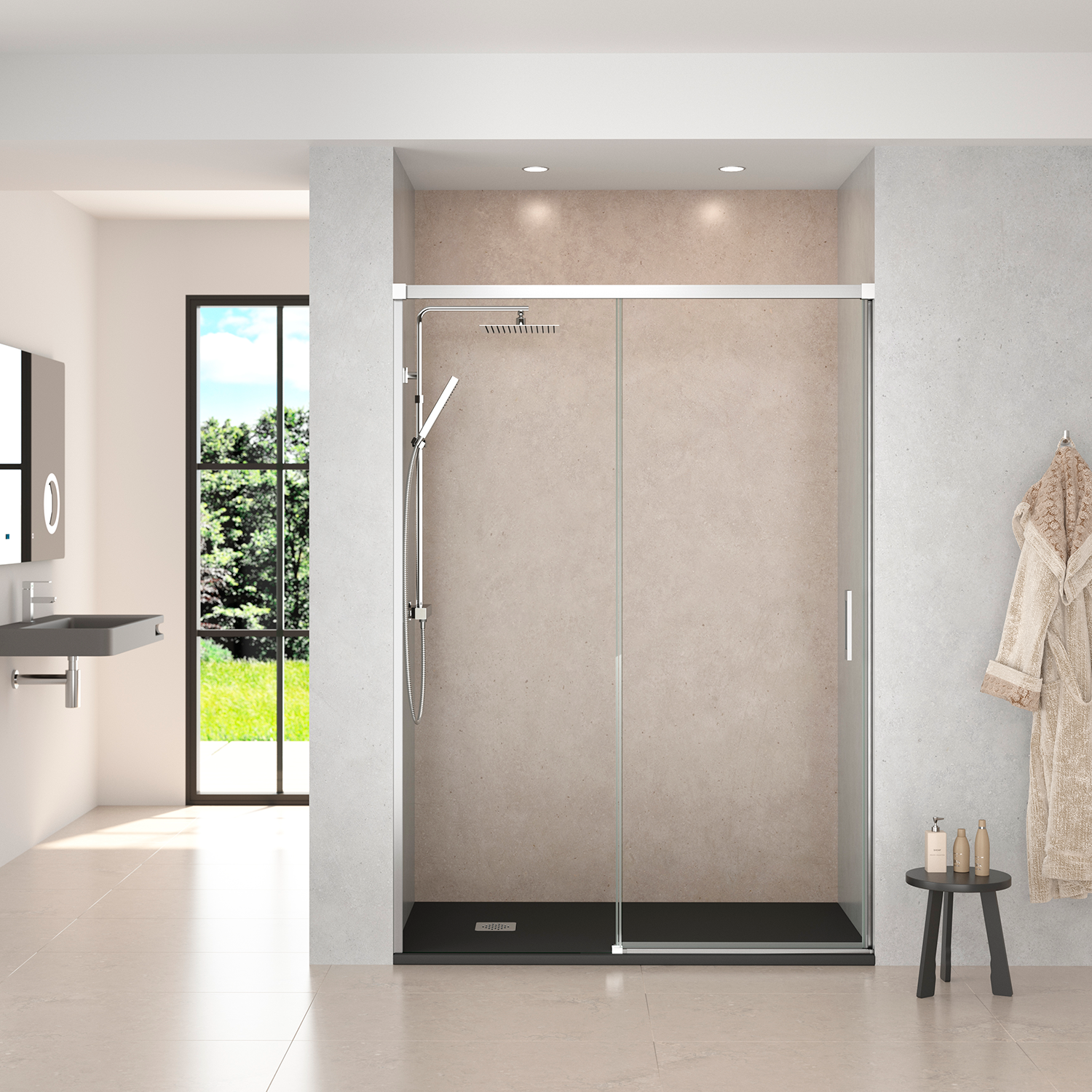 DAX Helsinki 58 to 60 in. W x 77 in. H Framed Sliding Shower Door 1/4 in. (6mm)