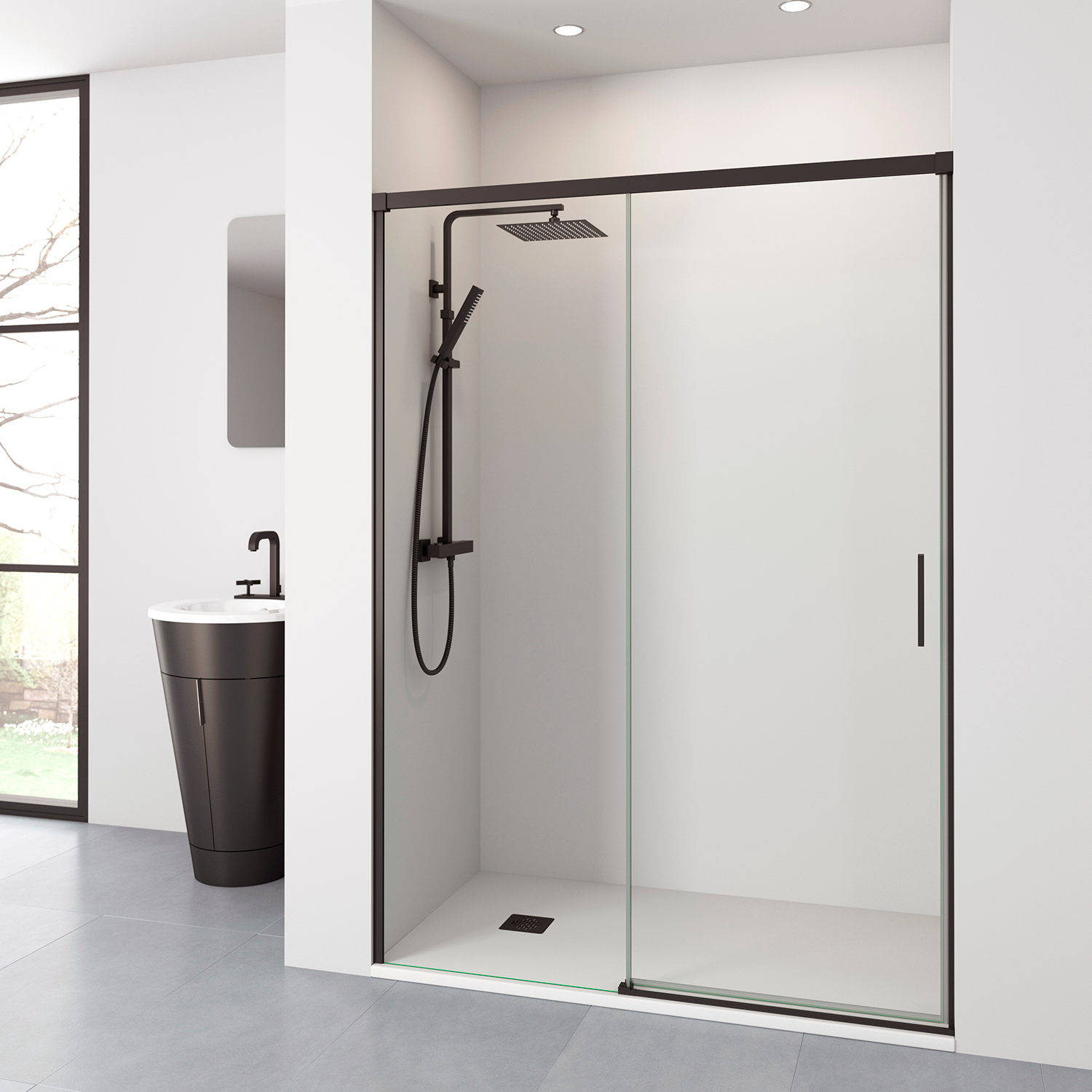 DAX Helsinki 58 to 60 in. W x 77 in. H Framed Sliding Shower Door 1/4 in. (6mm)