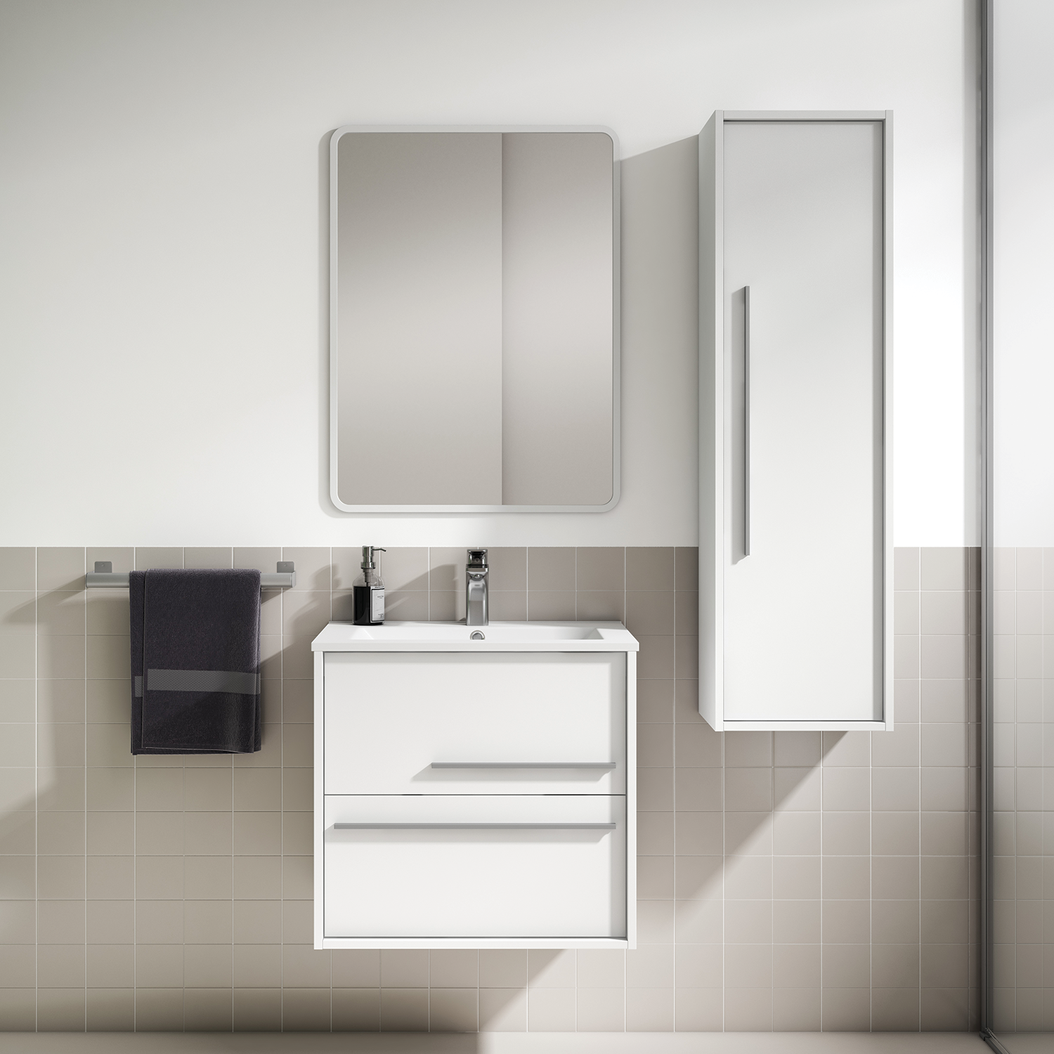 Aqua Bathroom Single Vanity Cabinet with Basin Included