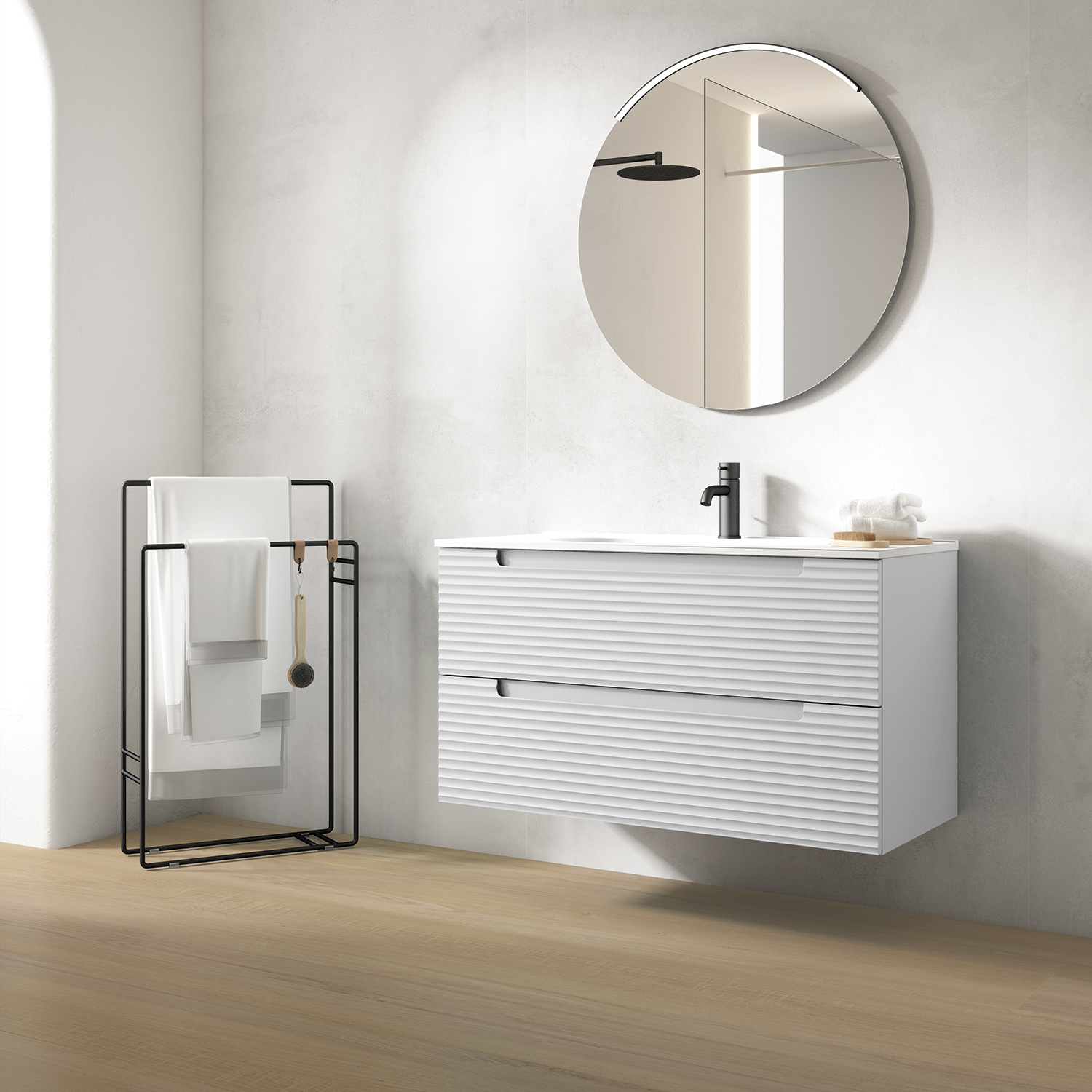 Kyoto Bathroom Single Vanity Cabinet with Basin Included