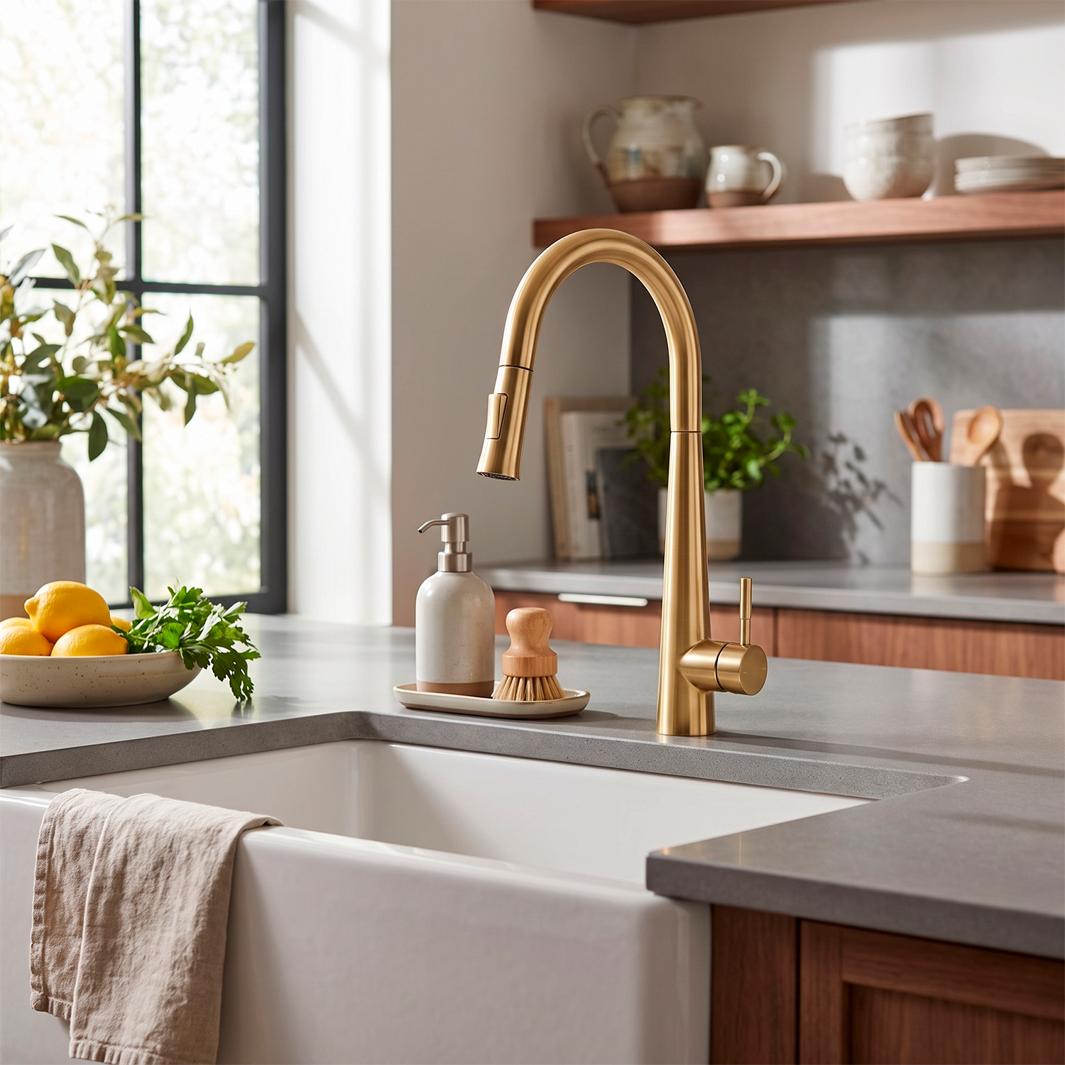 DAX Salerno Single Handle Pull Out Kitchen Faucet