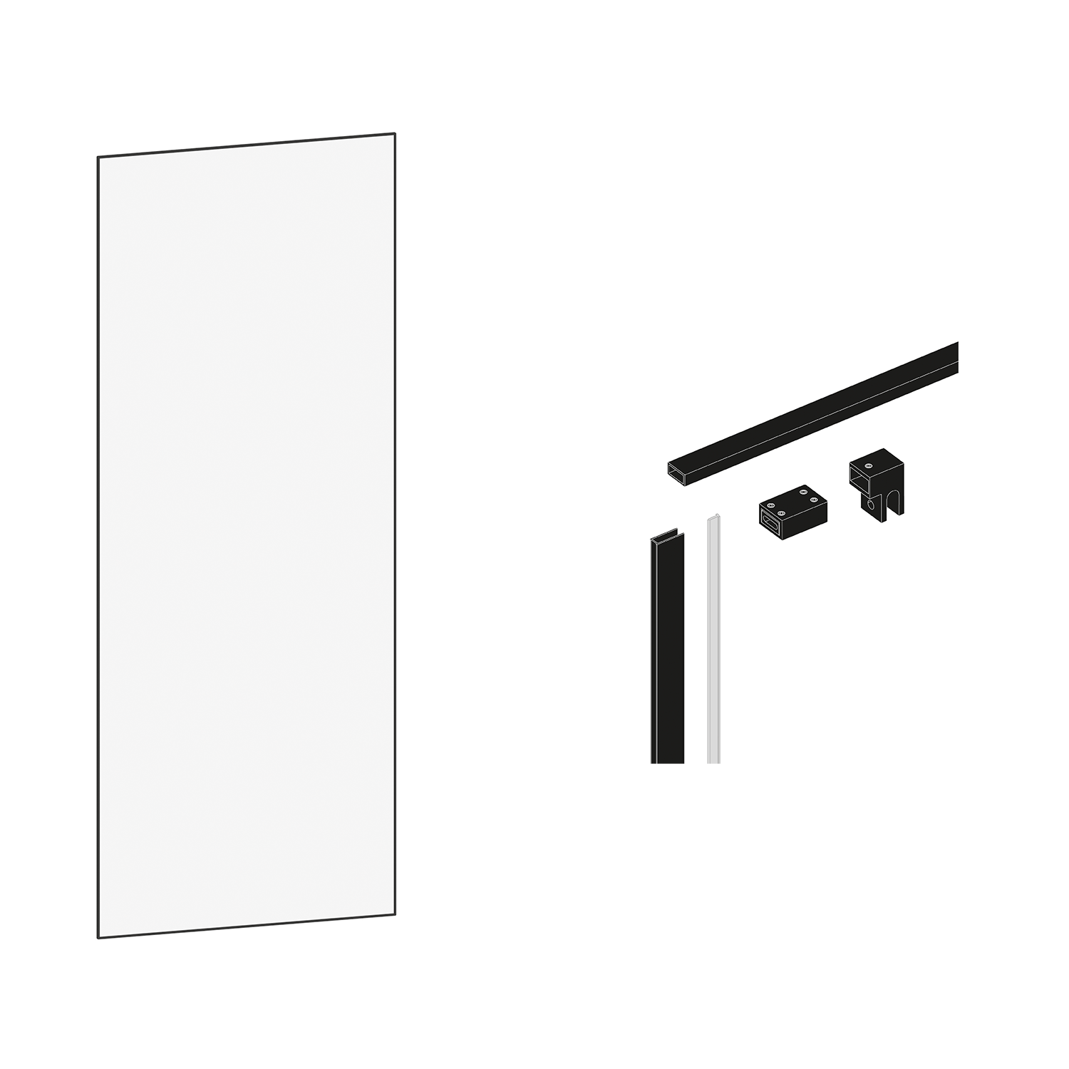DAX Rio Fixed Shower Screen Door 1/3 in. (8mm)